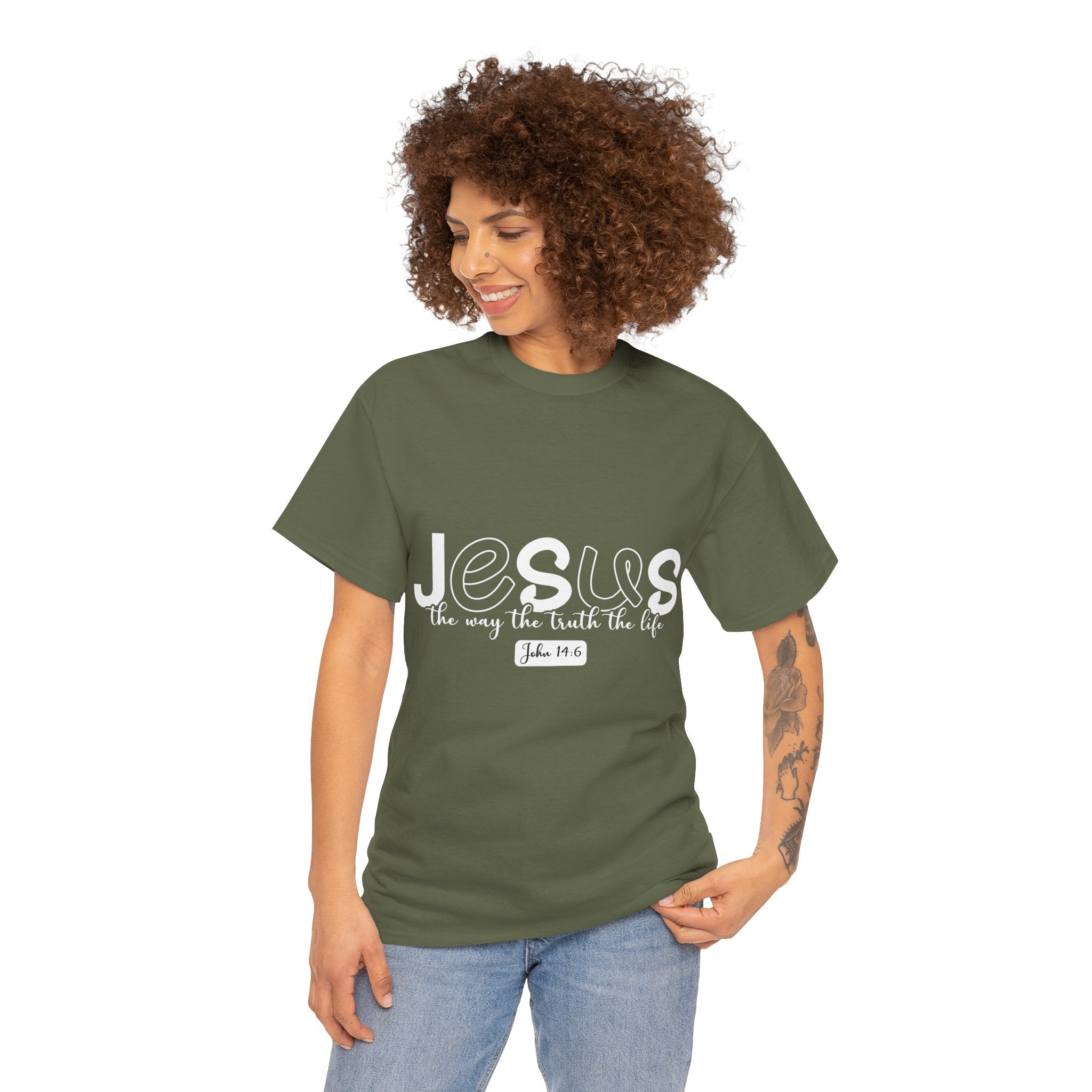 John 14:6 Christian Tee — Minimalist Script Faith T-Shirt