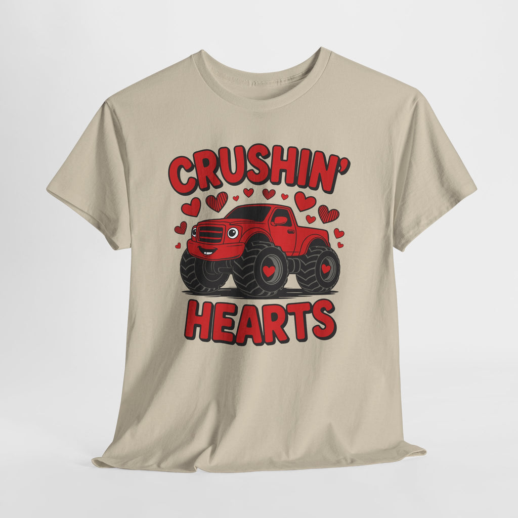Crushin’ Hearts Valentine Monster Truck Unisex Cotton Tee