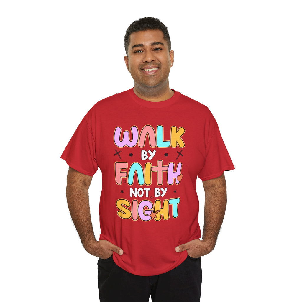 Walk by Faith Not by Sight T-Shirt — Pastel Christian Faith Unisex Cotton Tee