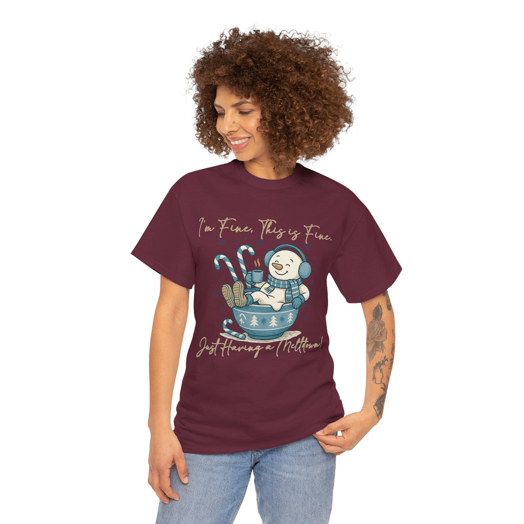 Snowman Hot Cocoa Unisex Cotton Tee