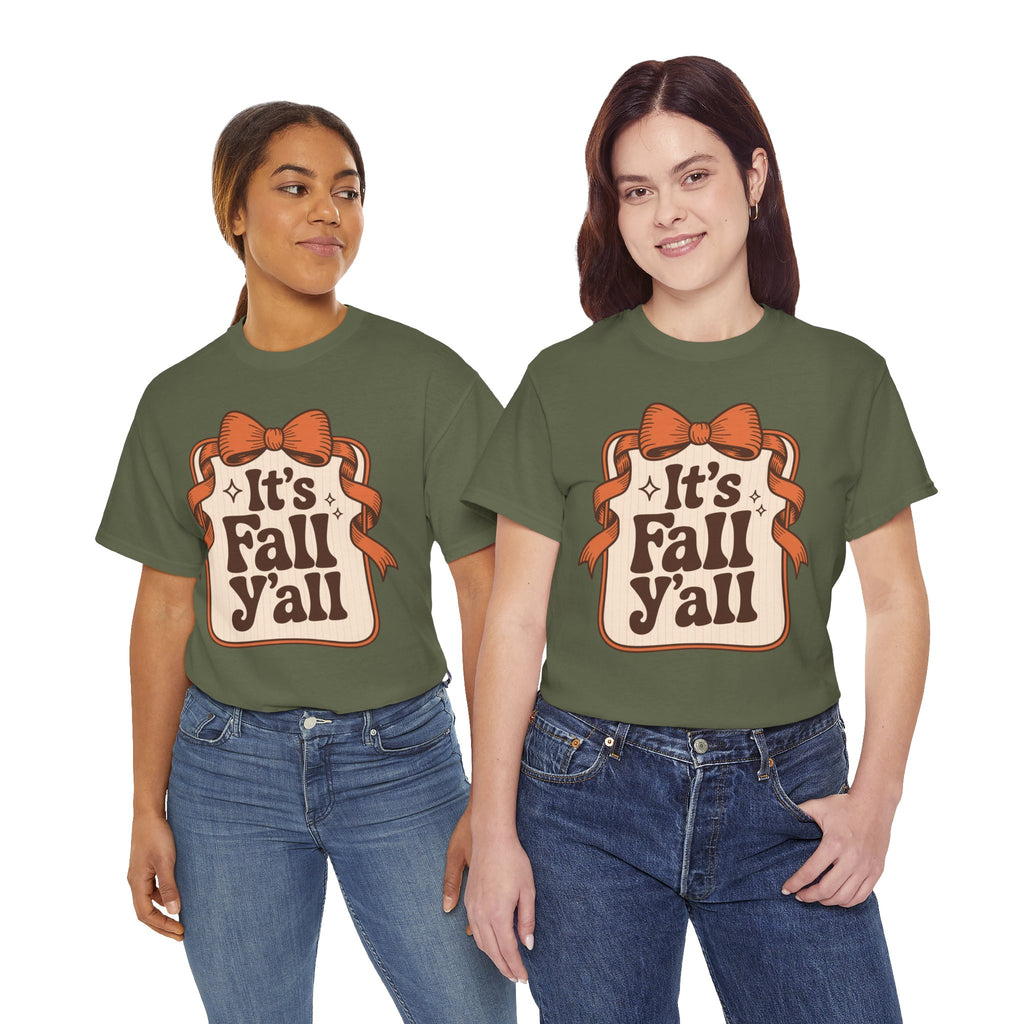 It’s Fall Y’all Autumn Ribbon Unisex Cotton Tee
