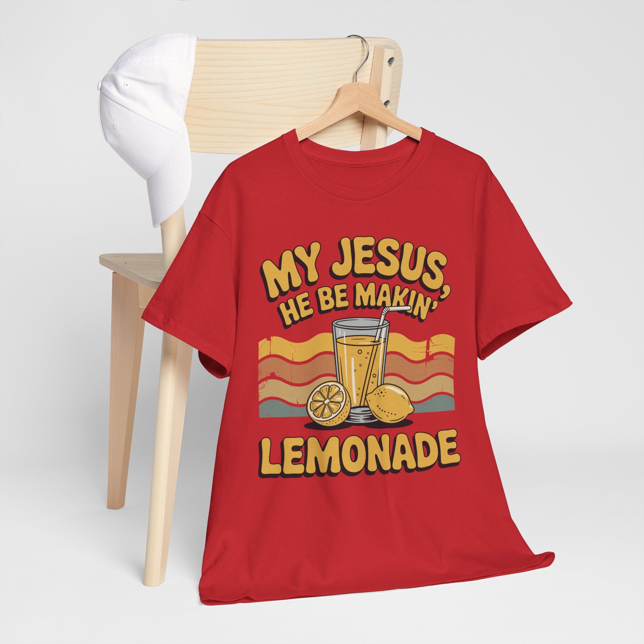 My Jesus, He Be Makin’ Lemonade T-Shirt — Retro Lemonade Christian Unisex Cotton Tee