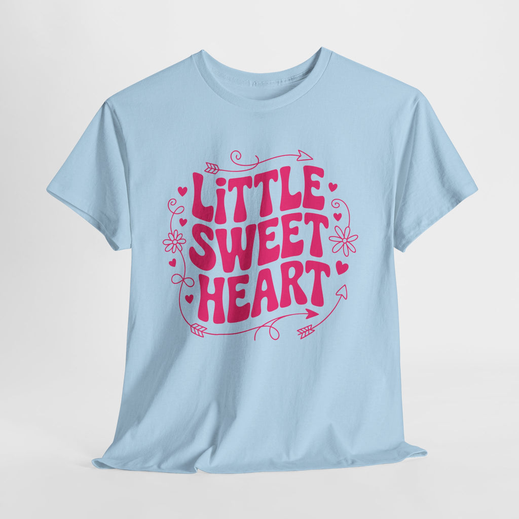 Little Sweetheart Retro Tee — Cute Red Hearts & Flowers Graphic Unisex Cotton Tee