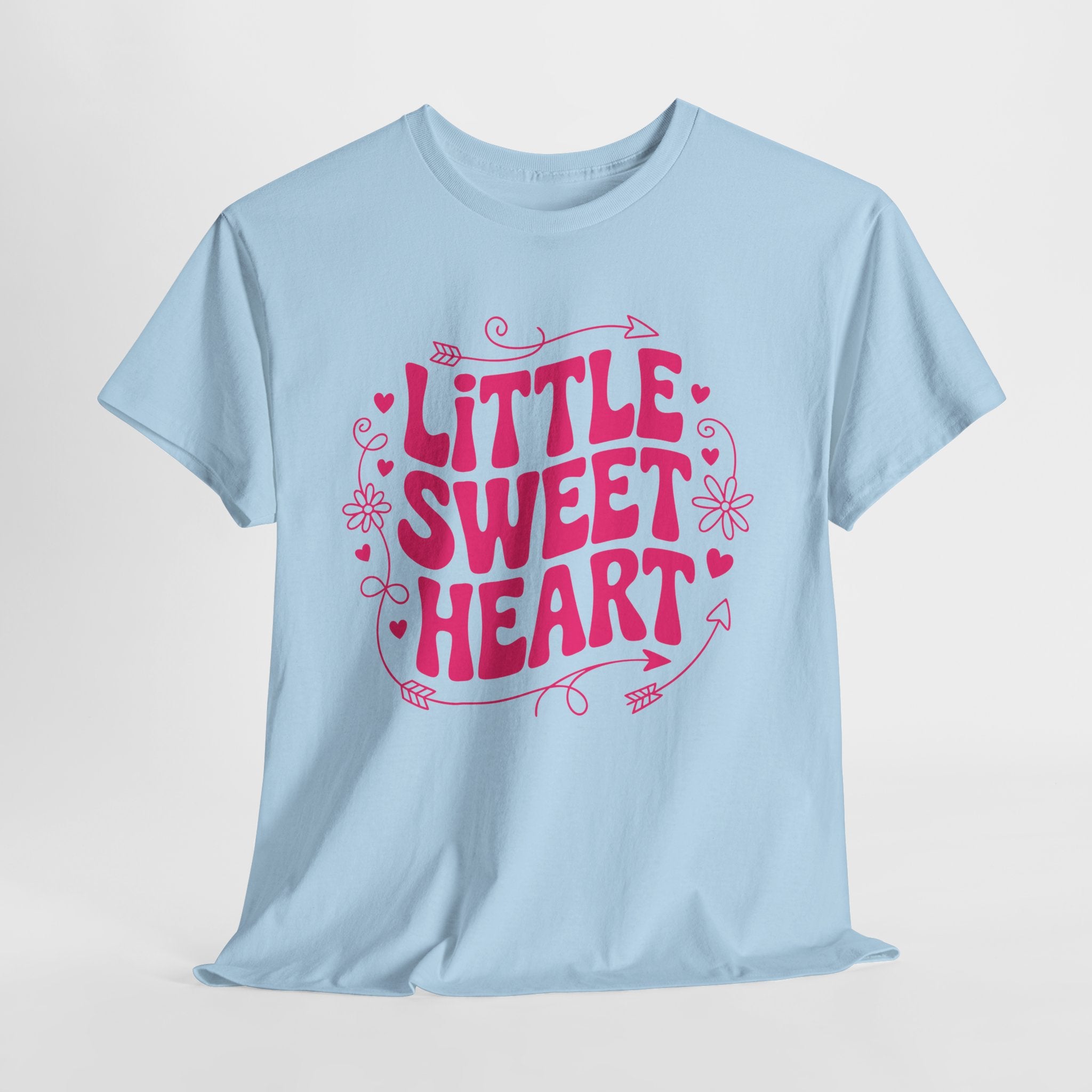 Little Sweetheart Retro Tee — Cute Red Hearts & Flowers Graphic Unisex Cotton Tee