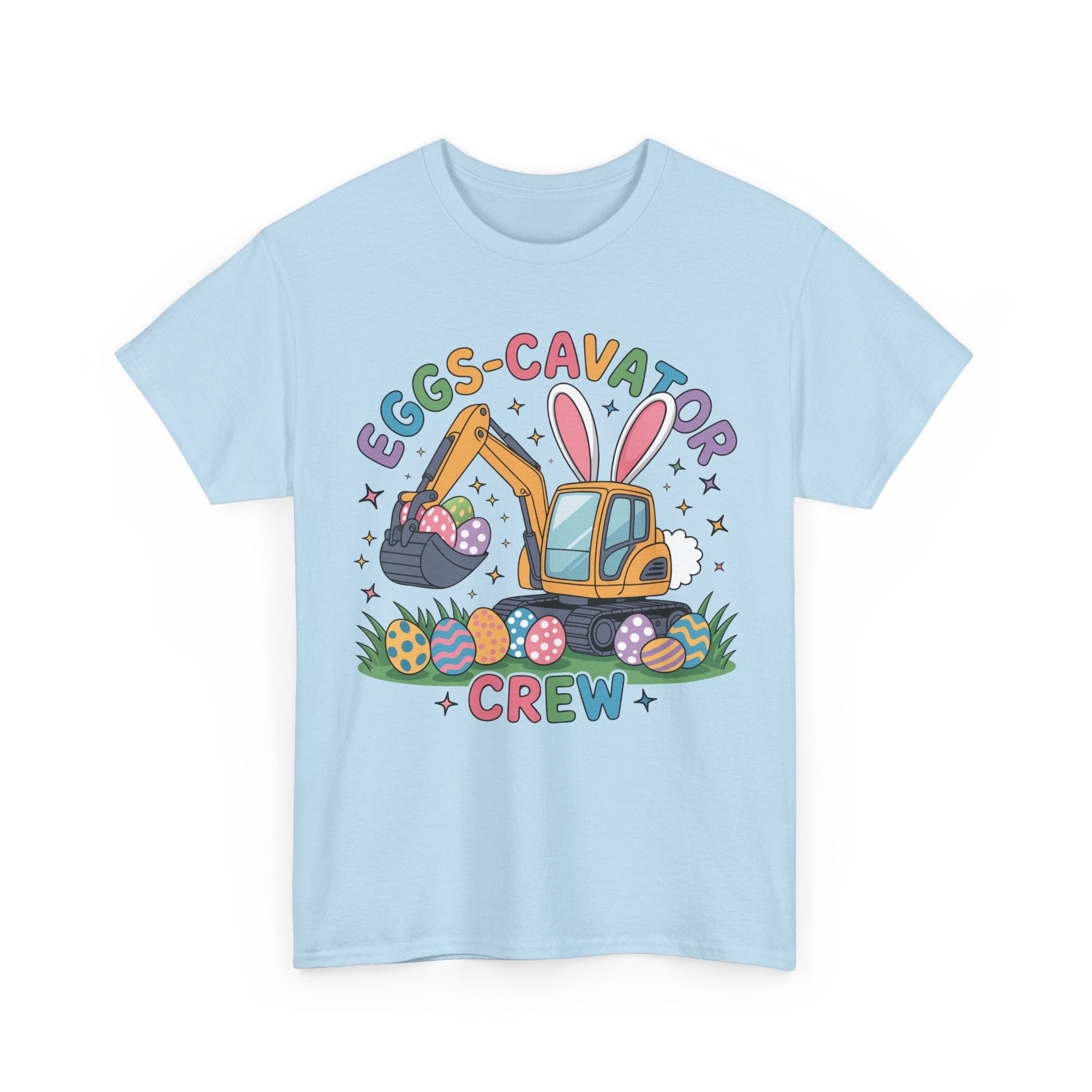 Easter 'Eggs-cavator Crew' Kids Tee — Excavator Bunny & Eggs Unisex Cotton Tee