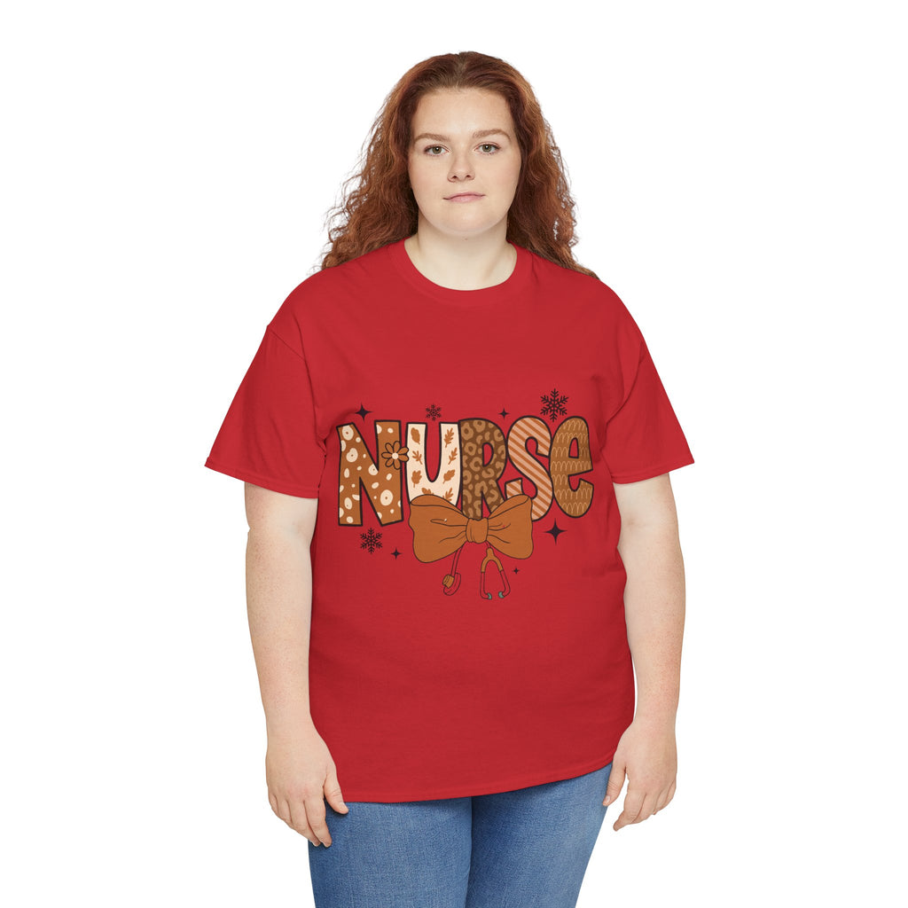 NURSE Fall Stethoscope Tee — Brown Autumn Nurse Unisex CottonT shirt