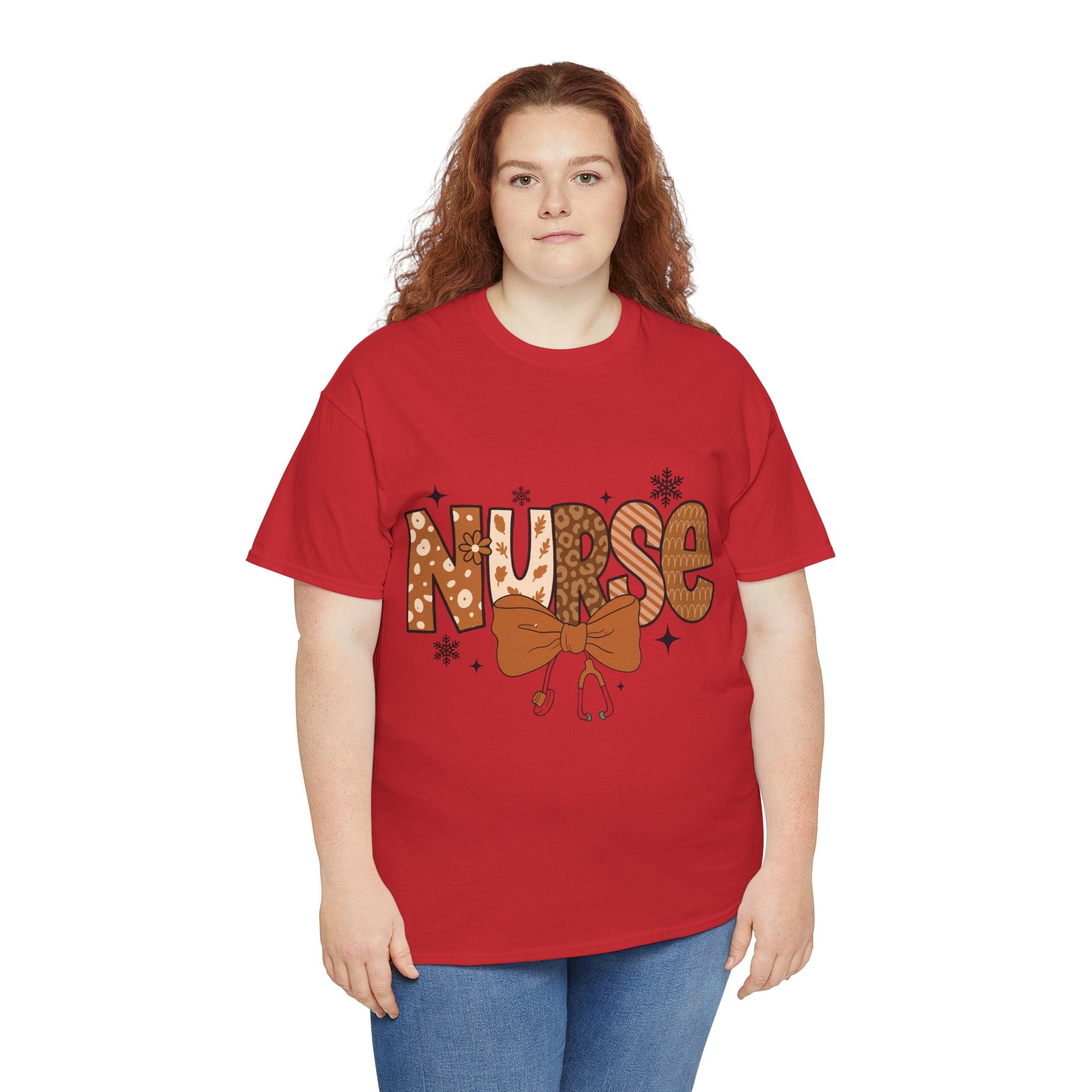 NURSE Fall Stethoscope Tee — Brown Autumn Nurse Unisex CottonT shirt