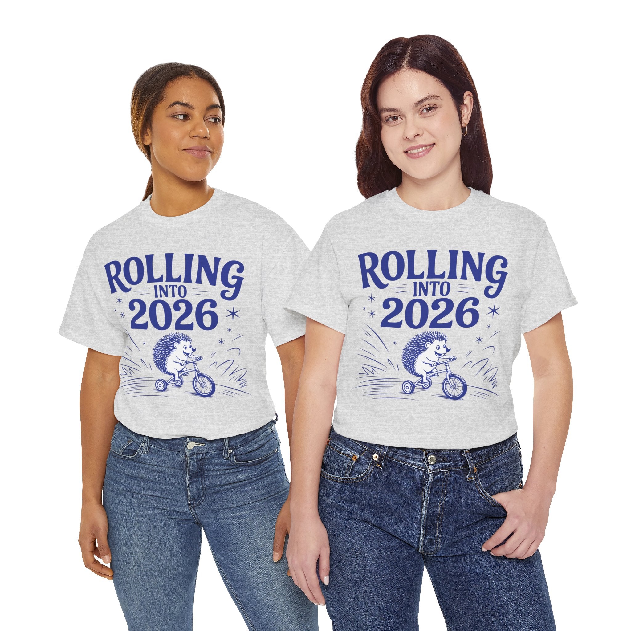 Rolling Into 2026 Hedgehog Tricycle Unisex Cotton Tee