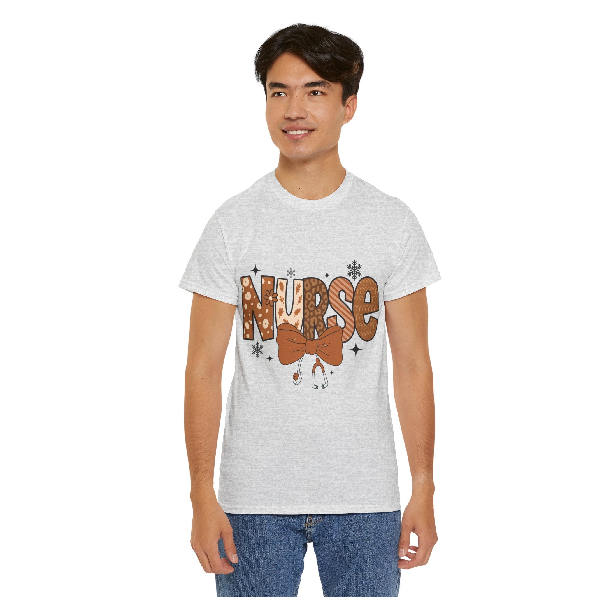 NURSE Fall Stethoscope Tee — Brown Autumn Nurse Unisex CottonT shirt