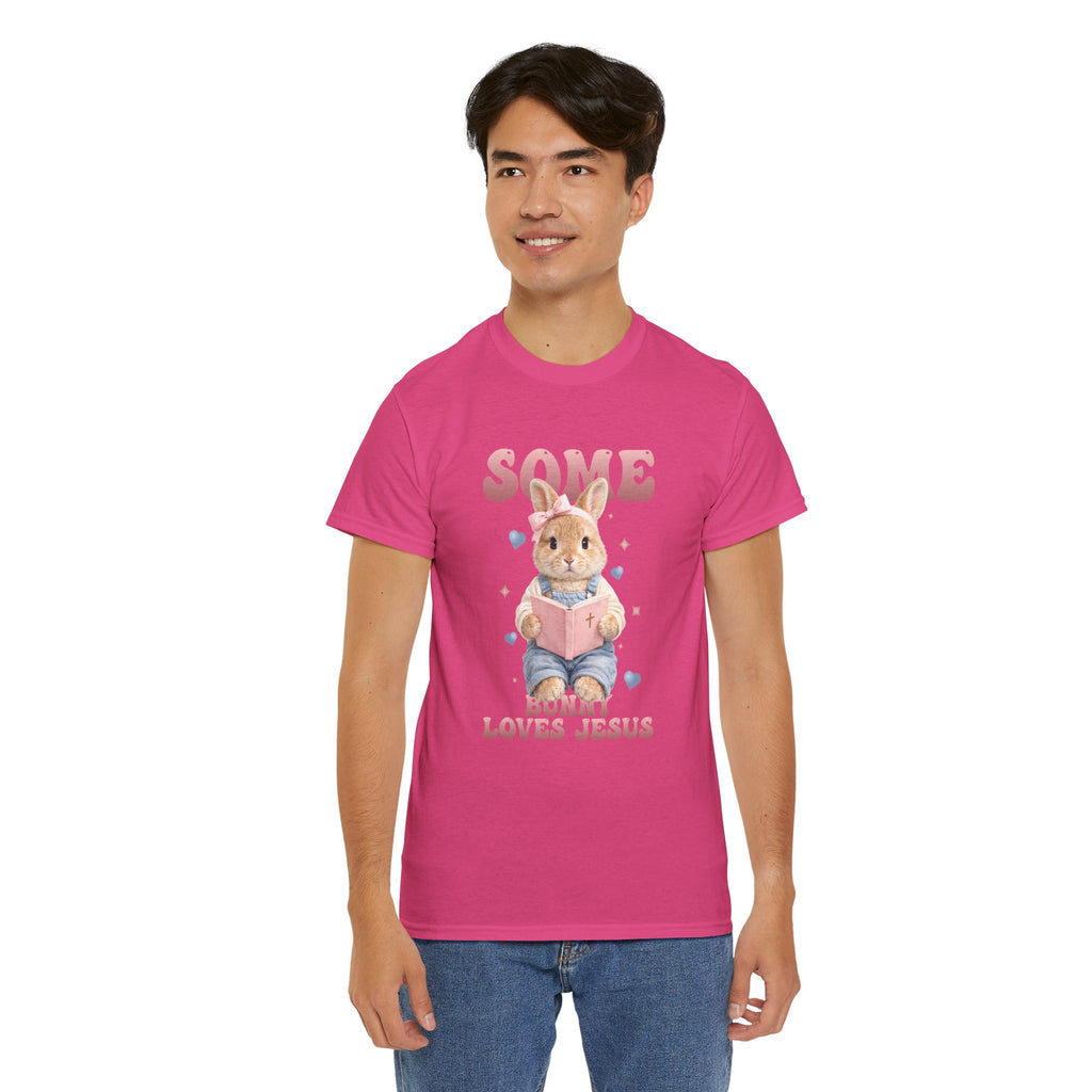 Some Bunny Loves Jesus Bunny Bible Unisex Cotton Tee