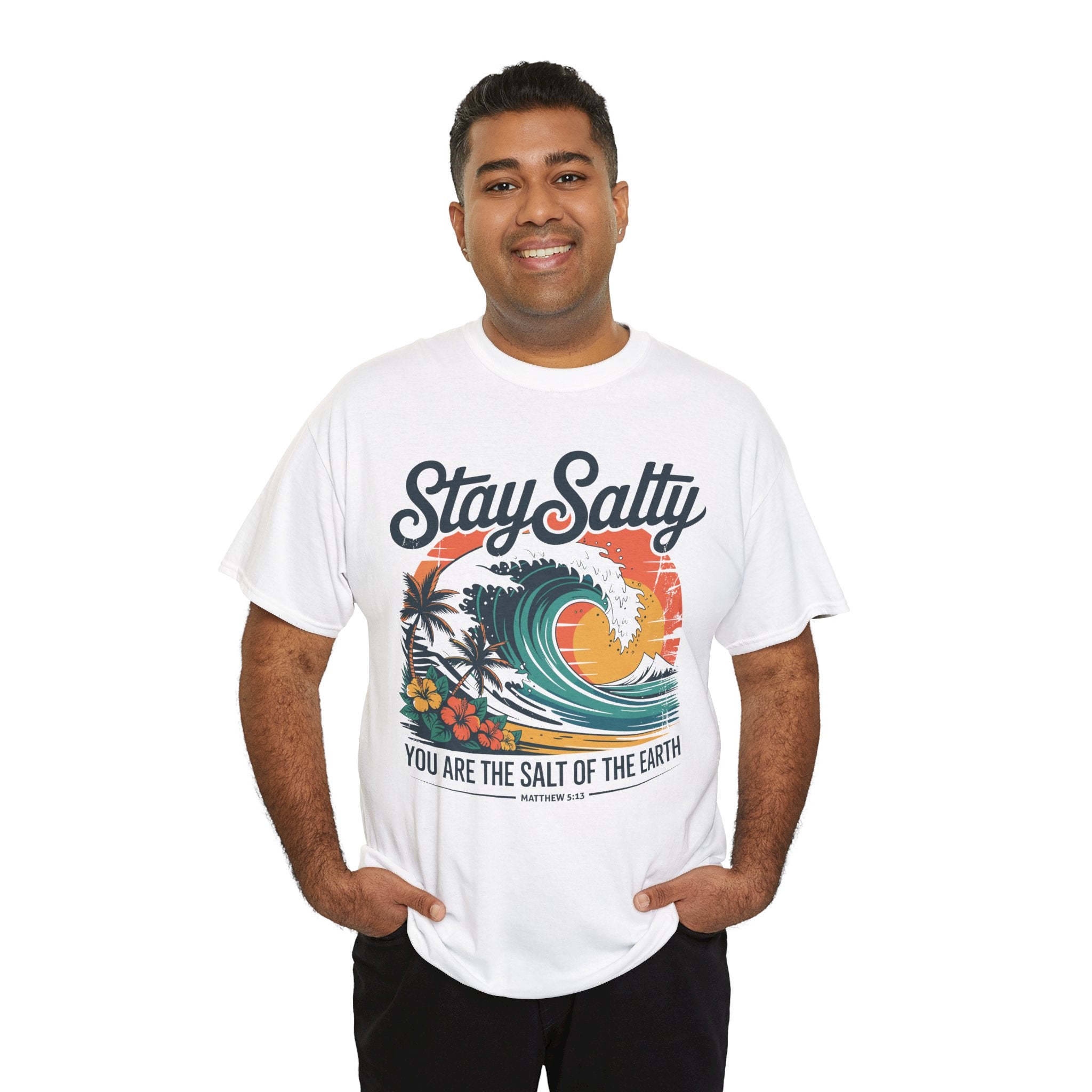 Stay Salty Beach Tee — "You are the salt of the earth (Matthew 5:13)"Unisex Cotton Tee