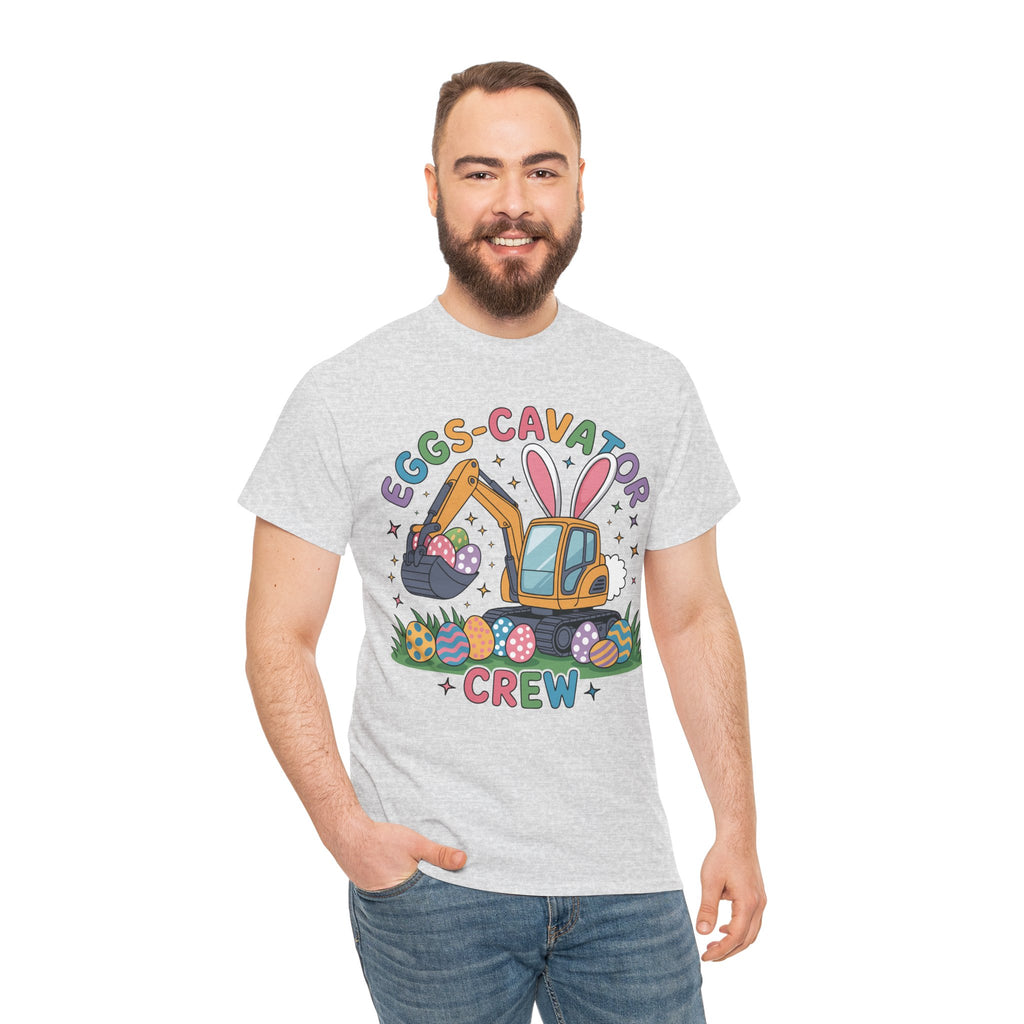 Easter 'Eggs-cavator Crew' Kids Tee — Excavator Bunny & Eggs Unisex Cotton Tee