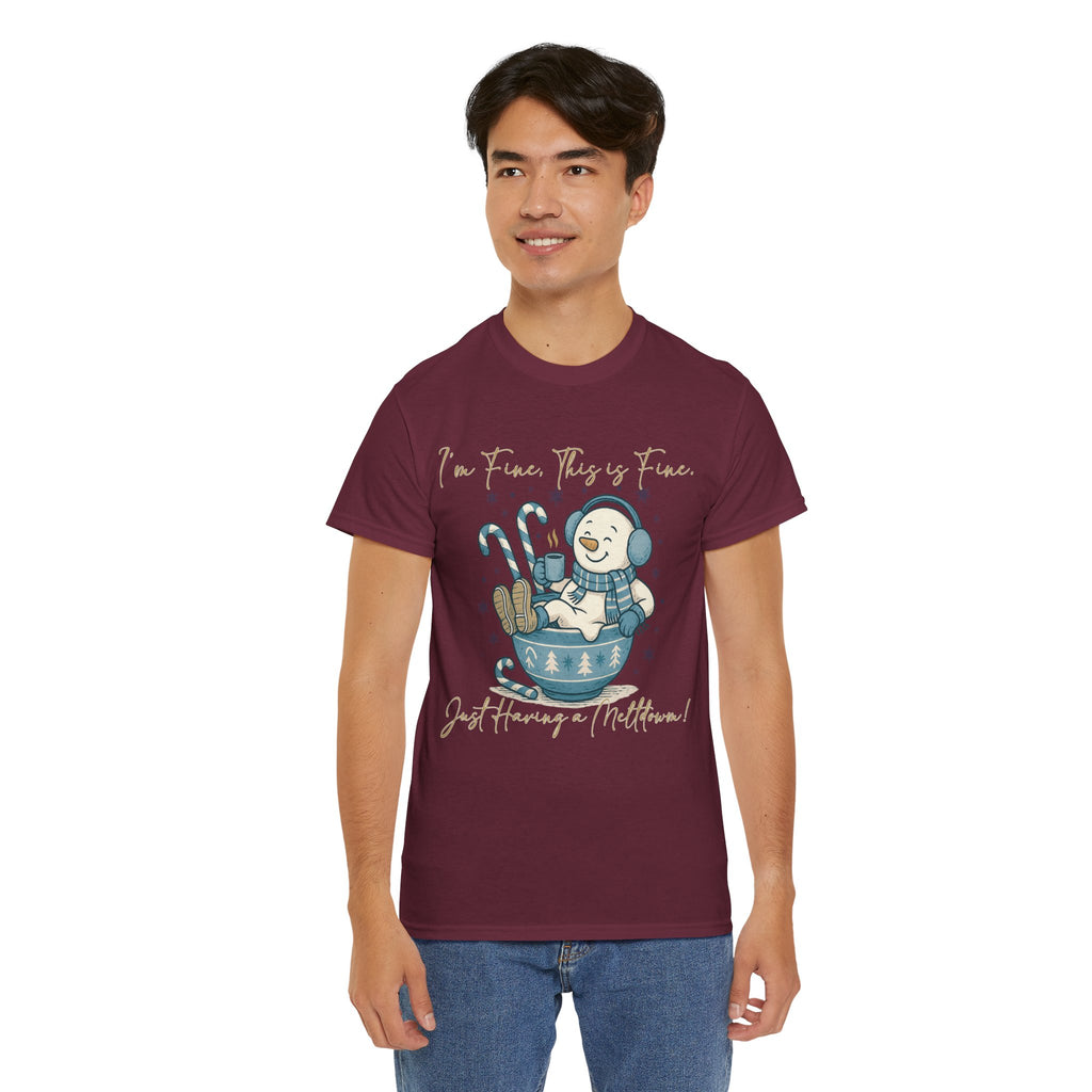 Snowman Hot Cocoa Unisex Cotton Tee