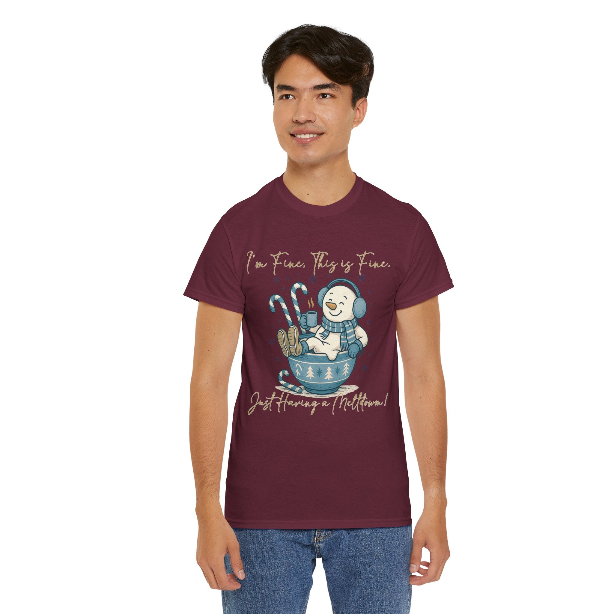 Snowman Hot Cocoa Unisex Cotton Tee