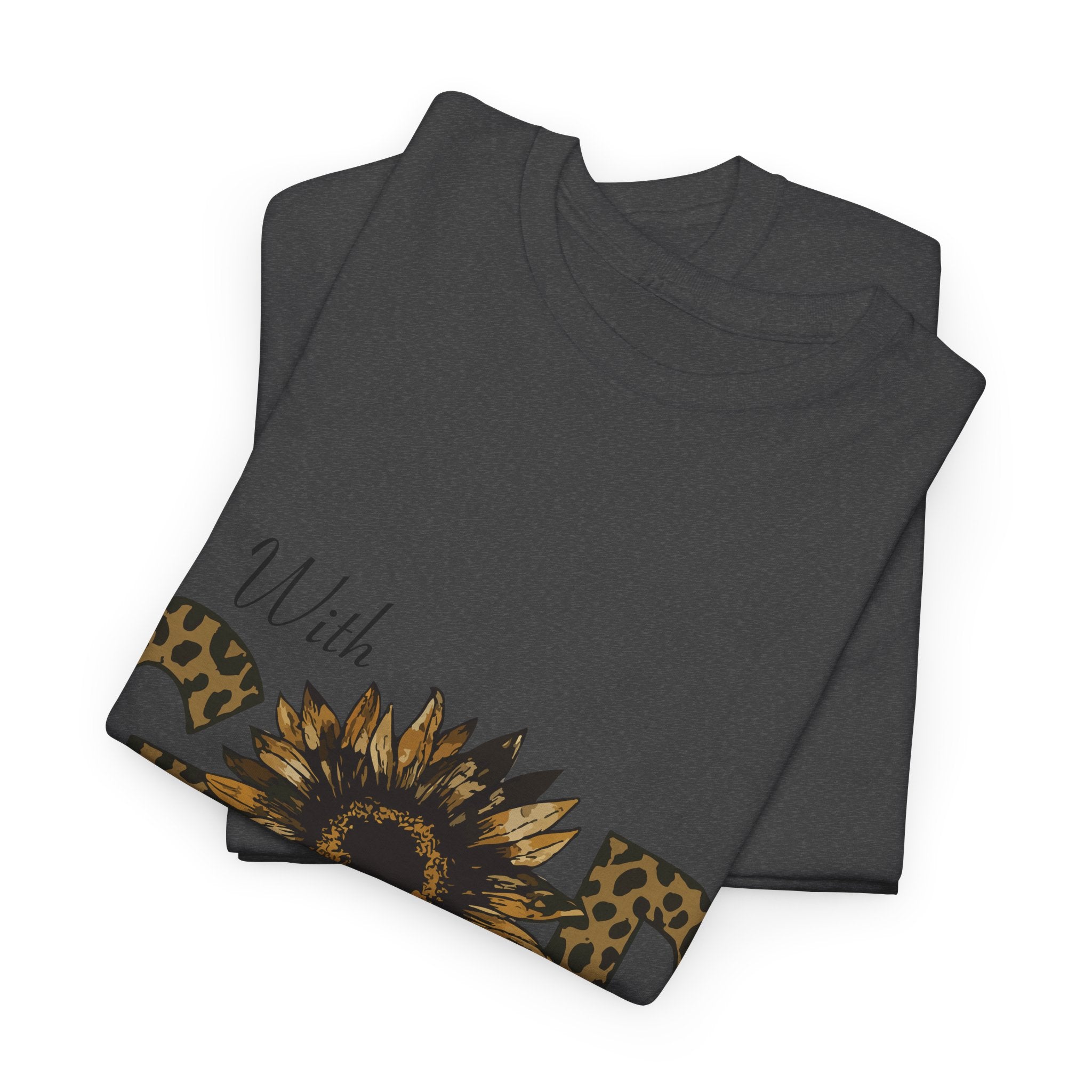 GOD Leopard Print Sunflower Unisex Cotton Tee