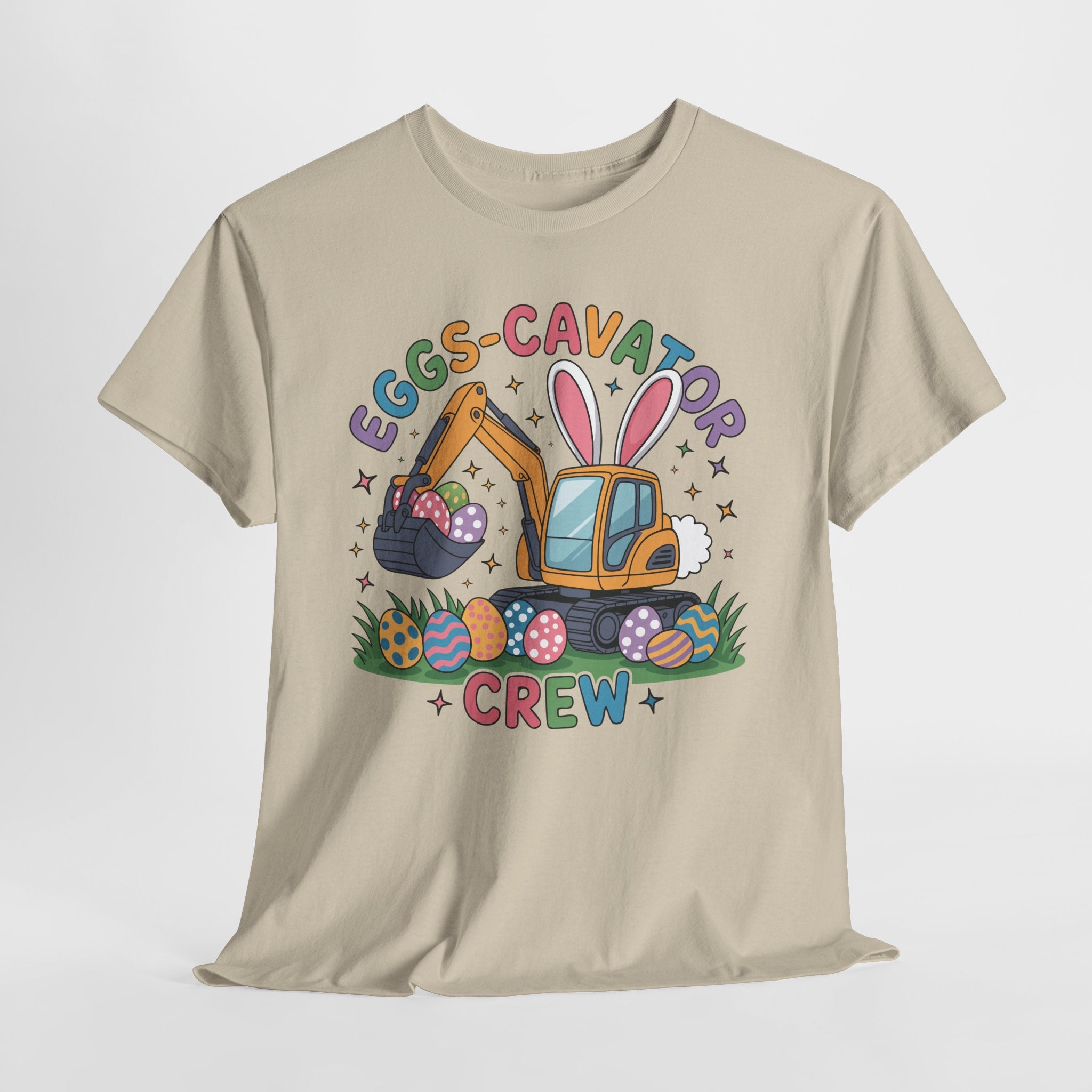 Easter 'Eggs-cavator Crew' Kids Tee — Excavator Bunny & Eggs Unisex Cotton Tee