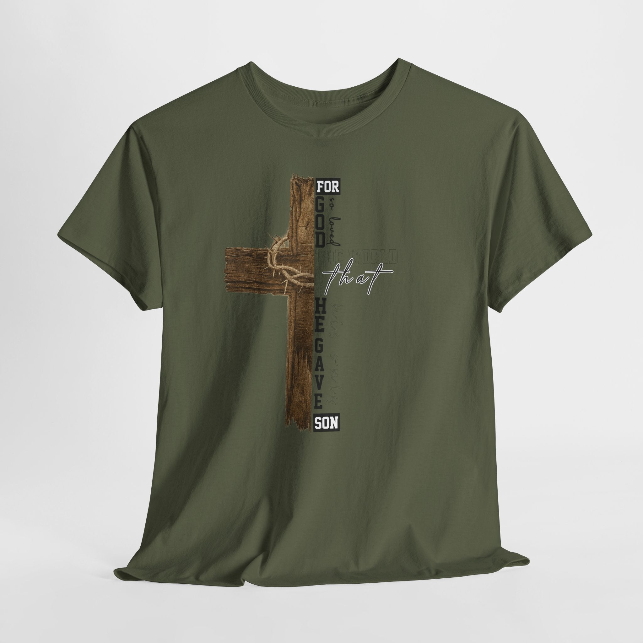For That Son T-Shirt — Wooden Cross & Crown of Thorns Christian Unisex Cotton Tee