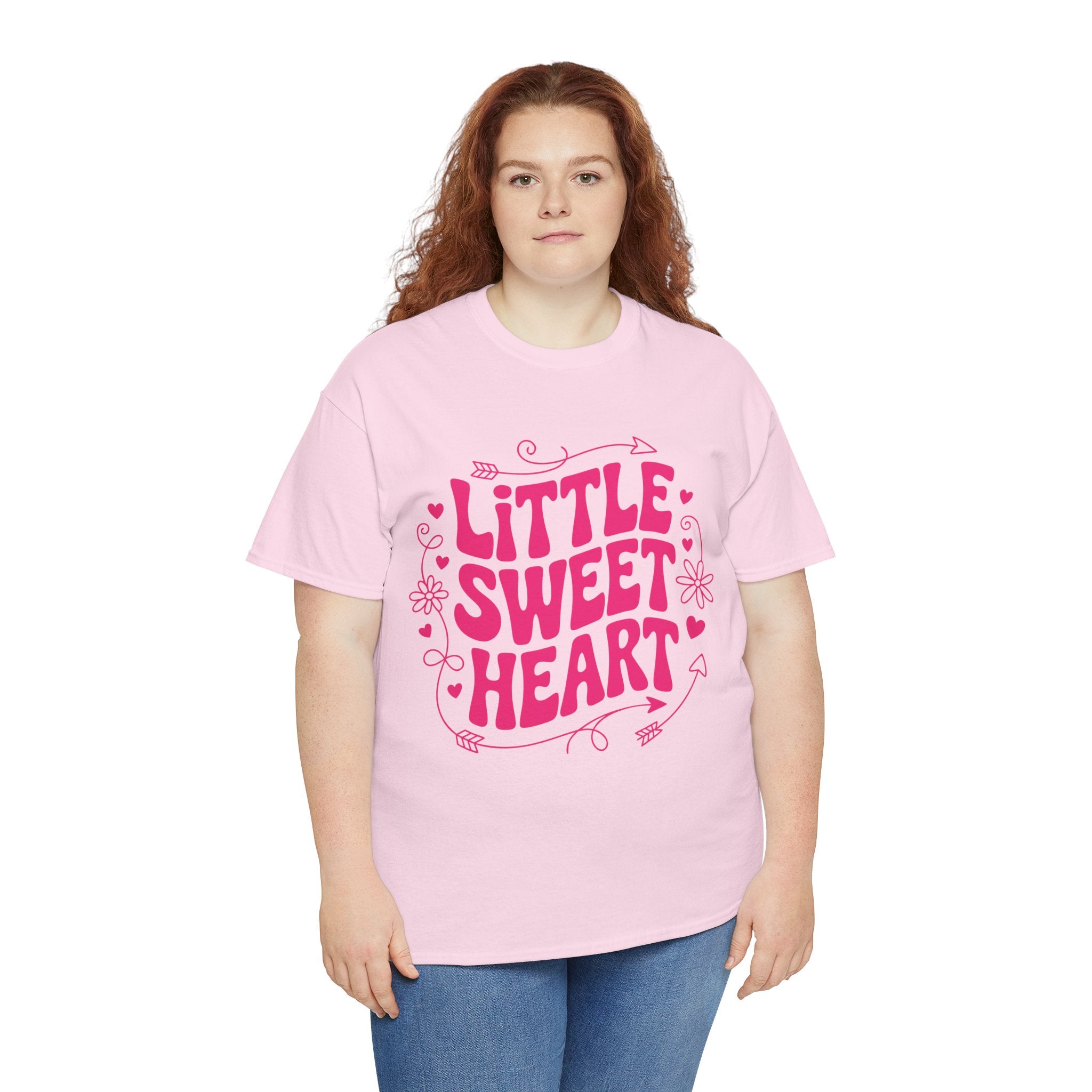 Little Sweetheart Retro Tee — Cute Red Hearts & Flowers Graphic Unisex Cotton Tee
