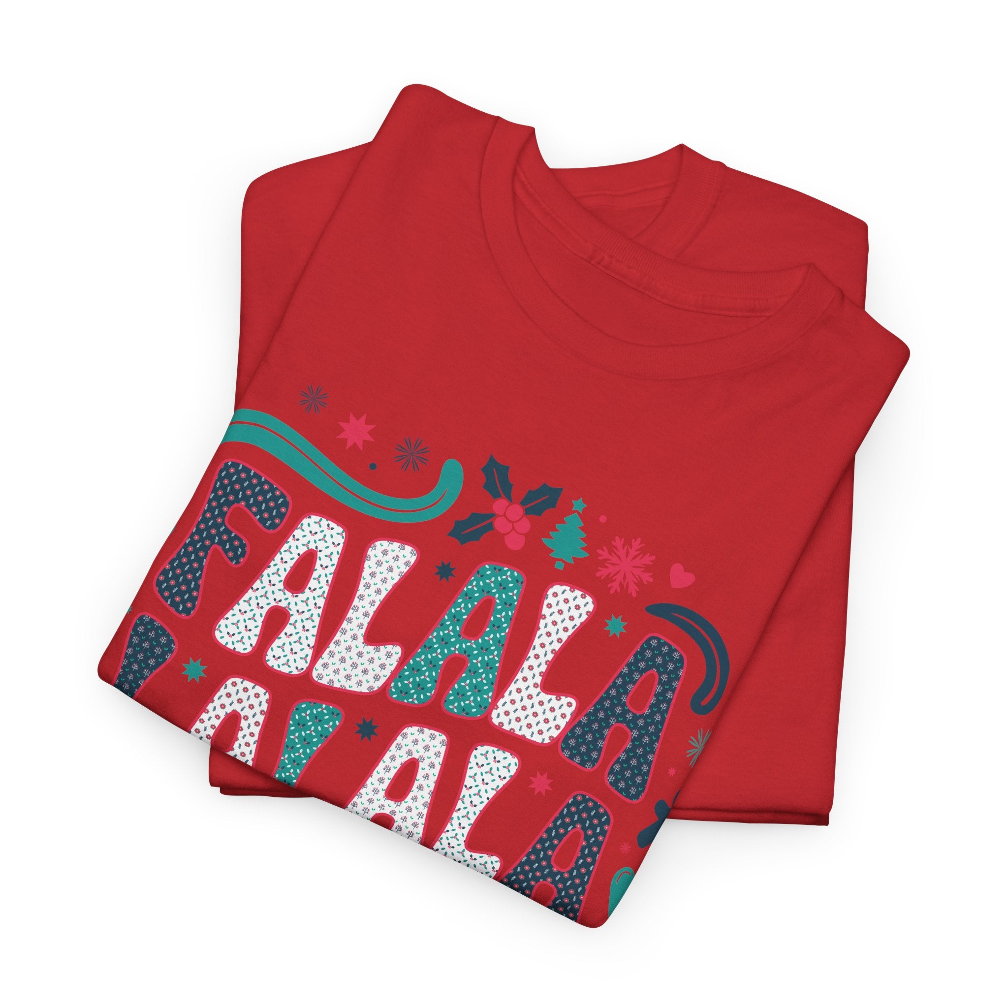 Fa La La La La Christmas T-Shirt — Festive Candy Cane & Gingerbread Holiday Unisex Cotton Tee