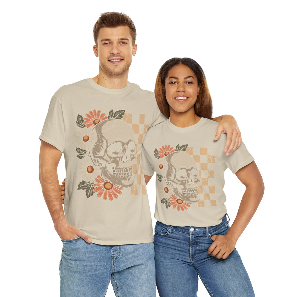 Skull Daisy Unisex Cotton Tshirt