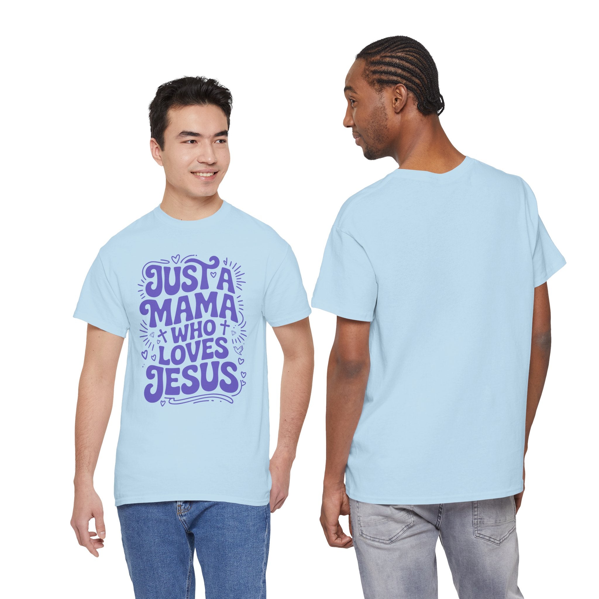 Mama Who Loves Jesus T-Shirt — Bright Green Bubbly Faith Unisex Cotton Tee