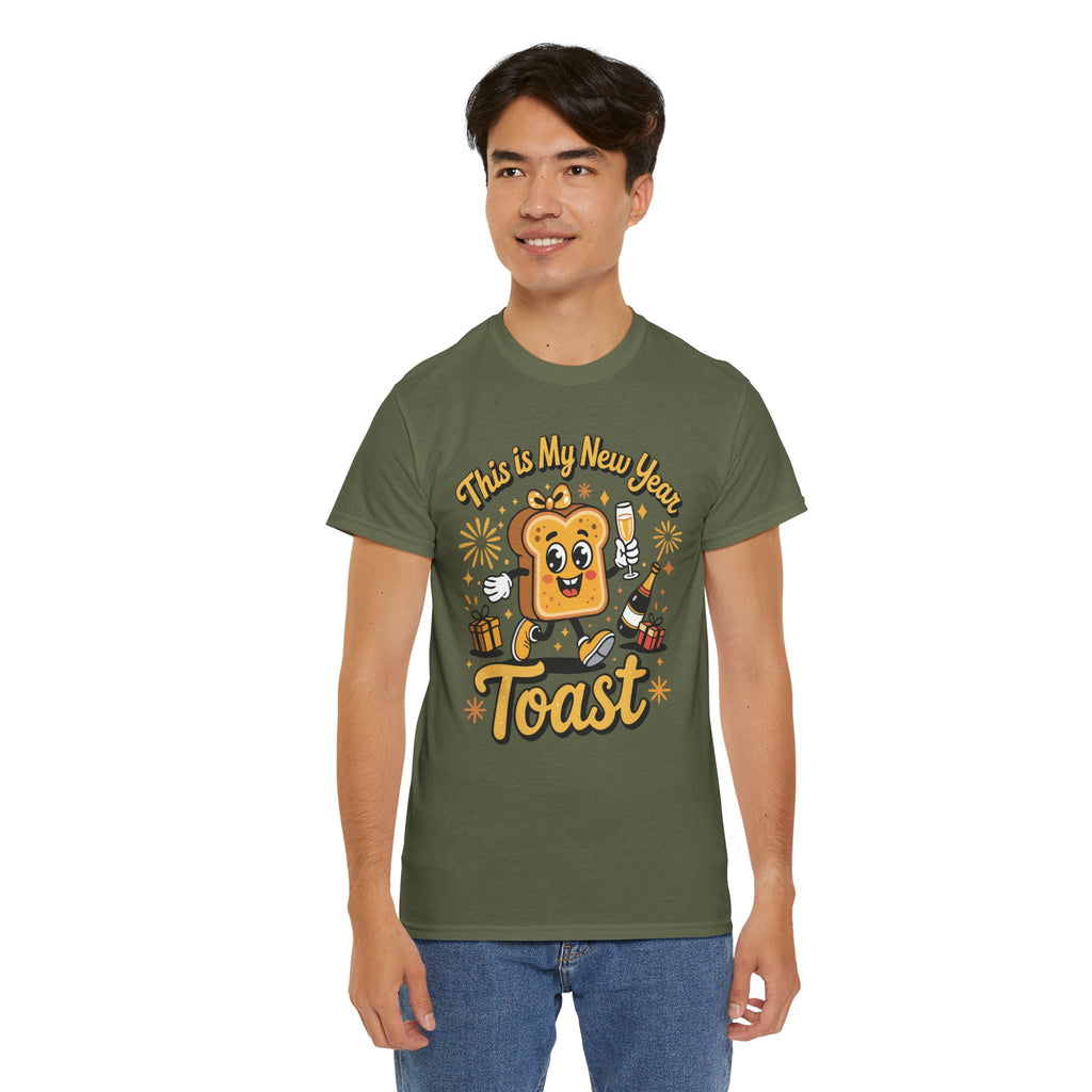 New Year Toast T-Shirt — "This Is My New Year Toast" Champagne & Fireworks Unisex Cotton Tee