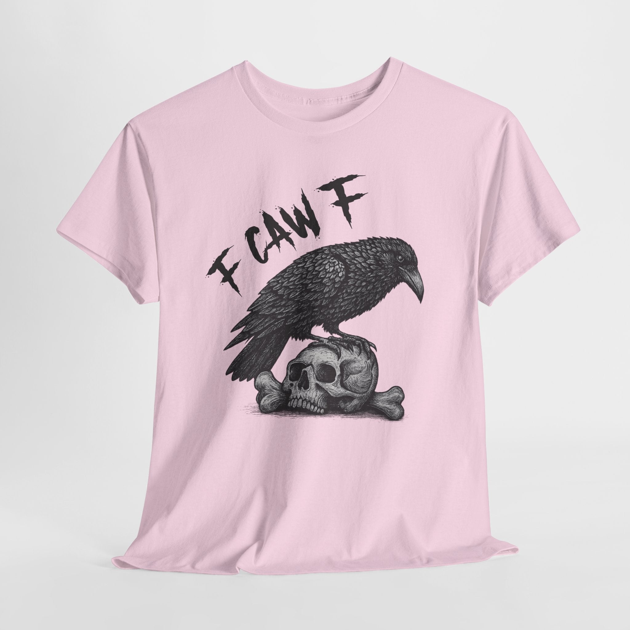 Gothic Crow & Skull T-Shirt — Dark Gothic Skull Unisex Cotton Tee