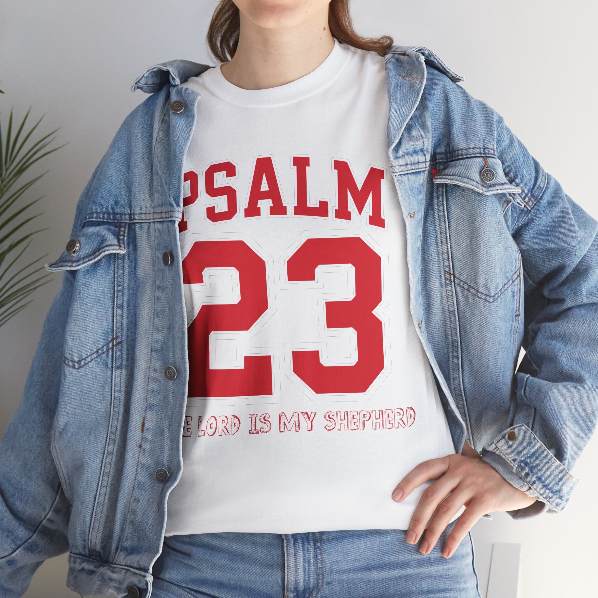 Psalm 23 Varsity T-Shirt — “The Lord Is My Shepherd” Unisex Cotton Tee