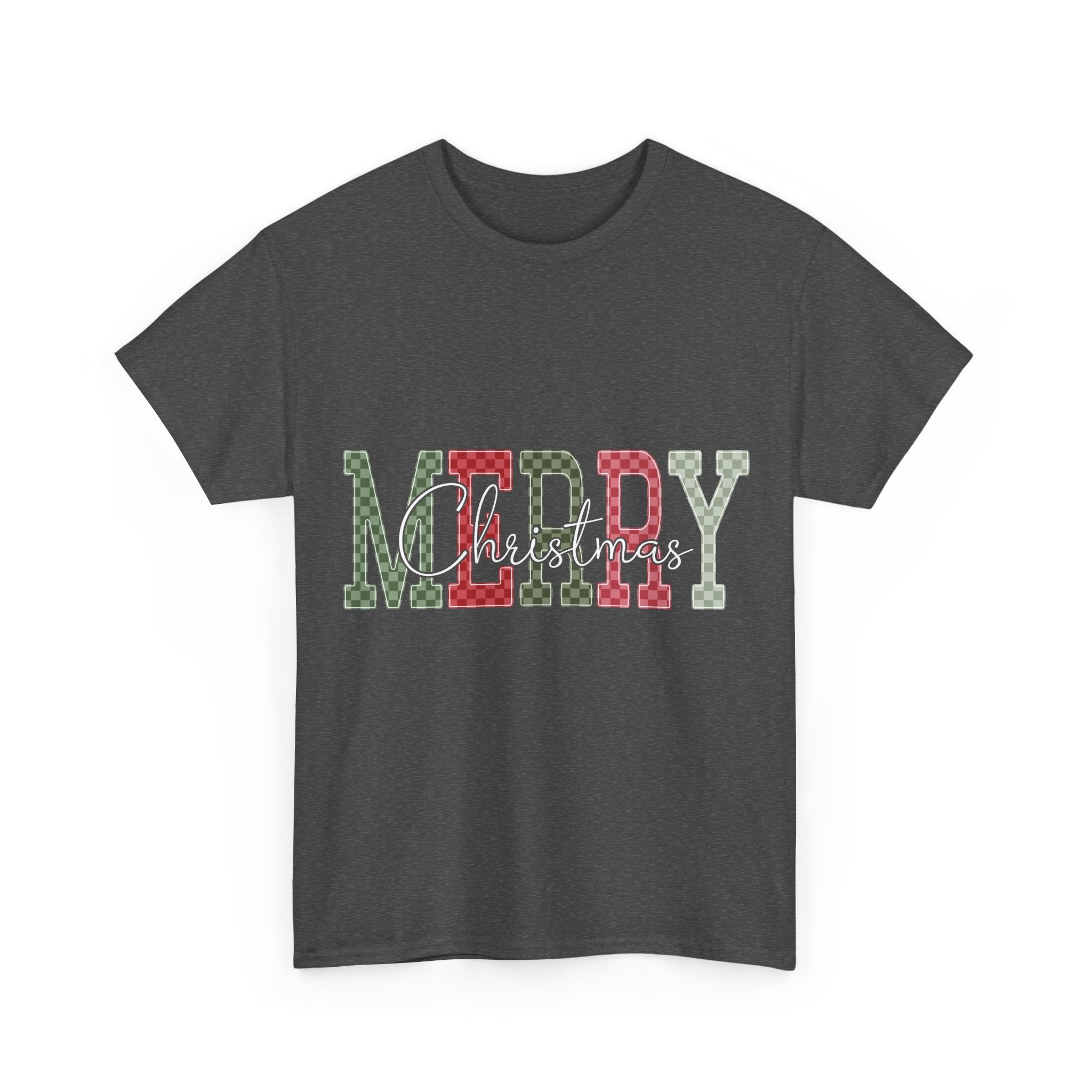 Plaid Merry Christmas Unisex Cotton Tee