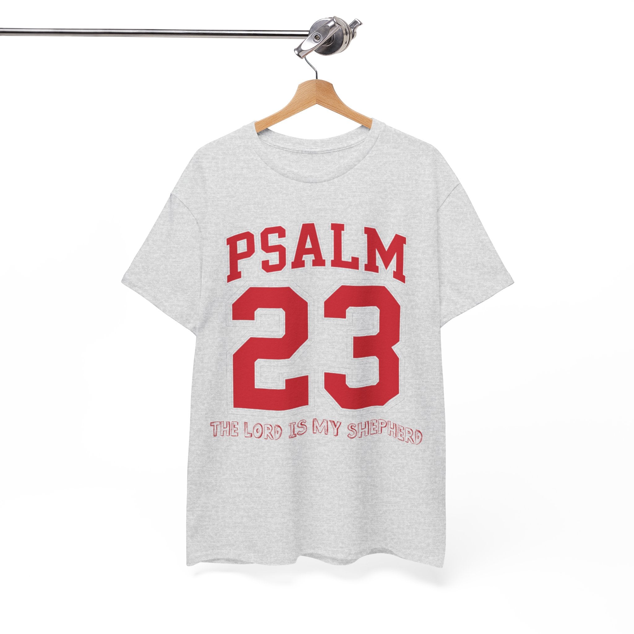 Psalm 23 Varsity T-Shirt — “The Lord Is My Shepherd” Unisex Cotton Tee