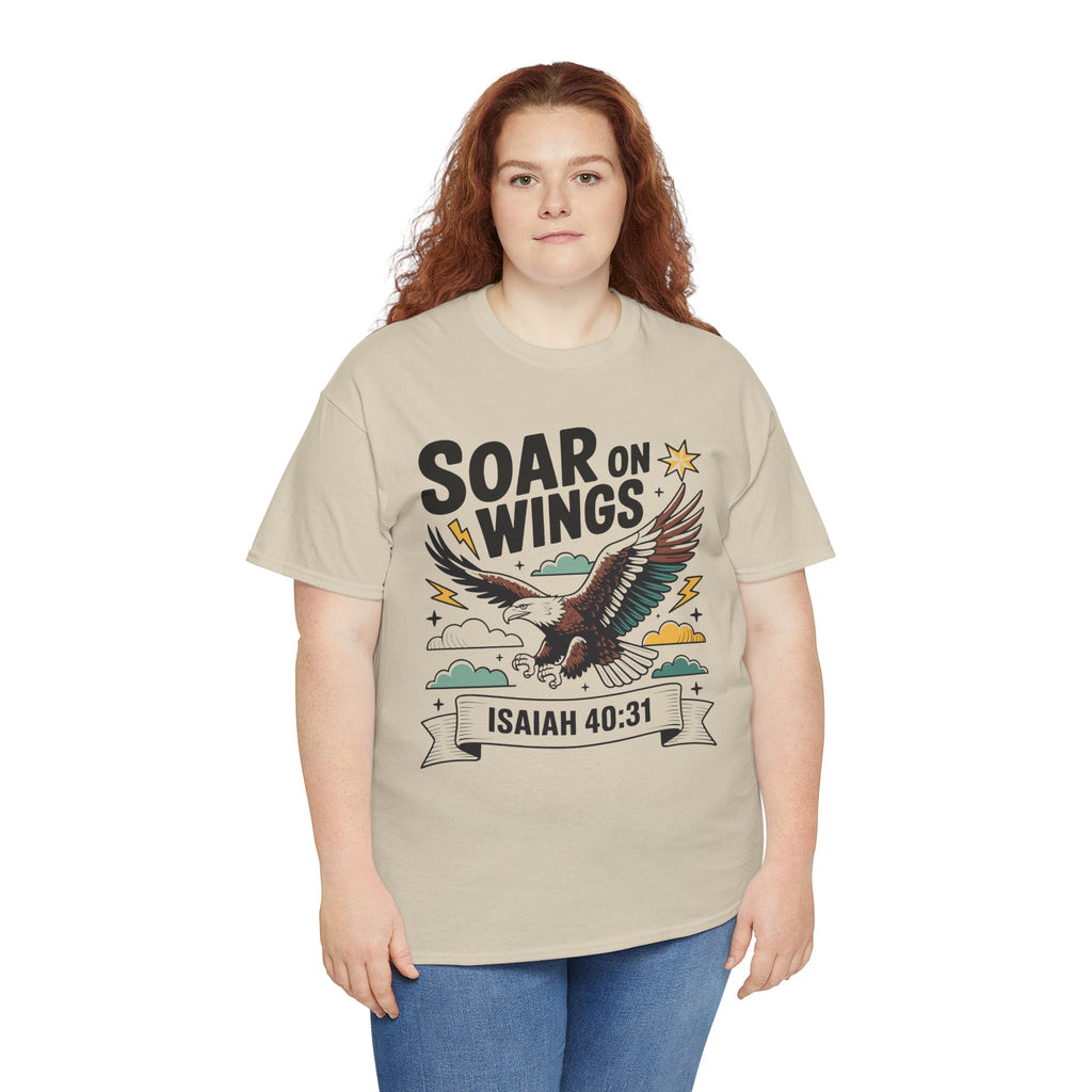 Isaiah 40:31 "Soar on Wings" Eagle Unisex Cotton T-Shirt