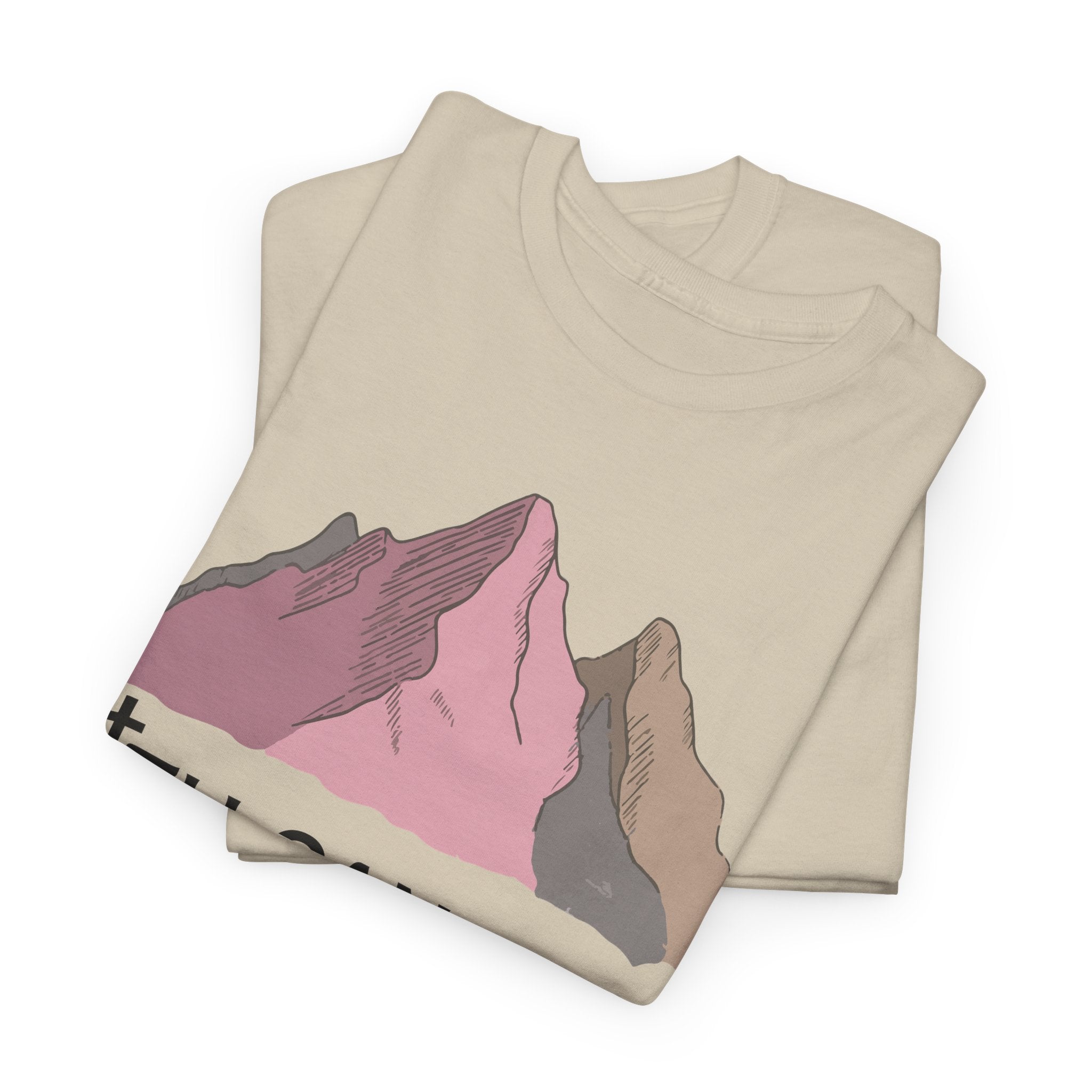 Faith Can Move Mountains Mountain Tee — Pastel Inspirational Christian Unisex Cotton T-Shirt