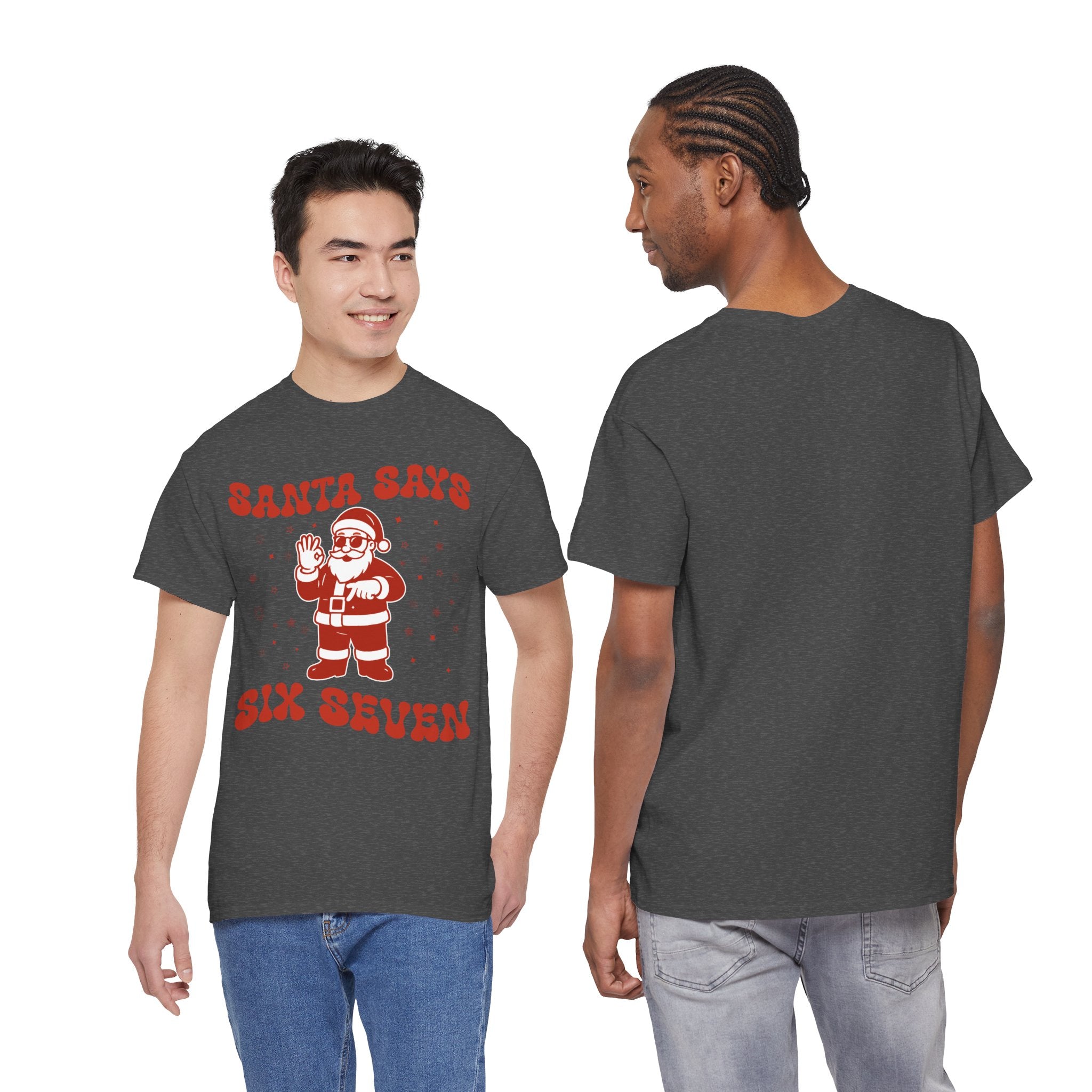 Retro 'Santa Says Six Seven' Christmas Unisex Cotton Tee