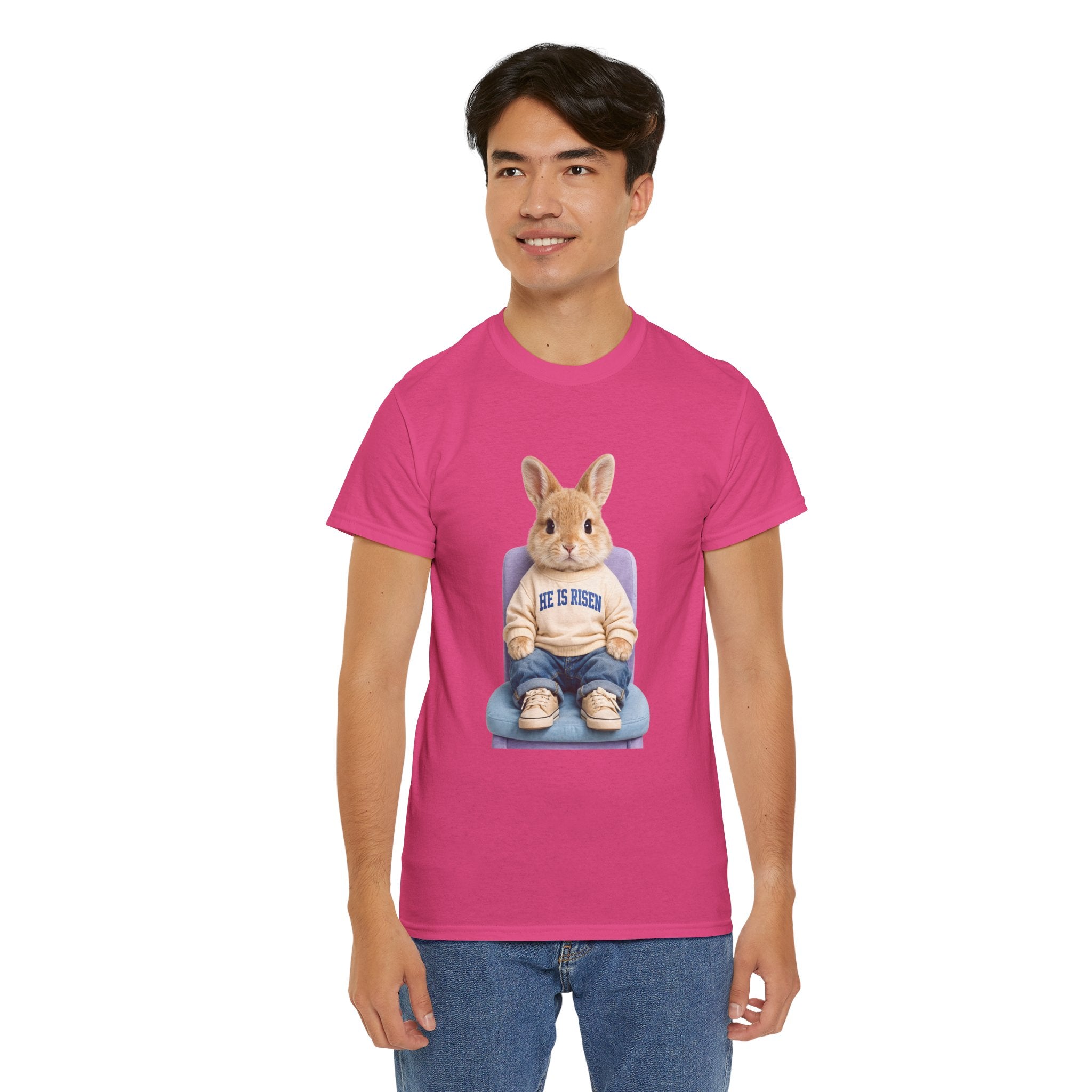 Easter 'He Is Risen' Bunny Unisex Cotton Tee