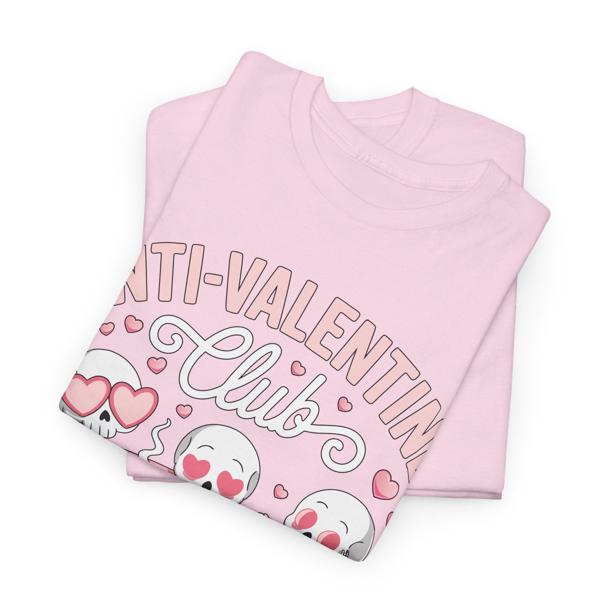 Anti-Valentine Club Skeleton Tee — Anti-Romance Pink Couch Graphic Unisex Cotton T-Shirt