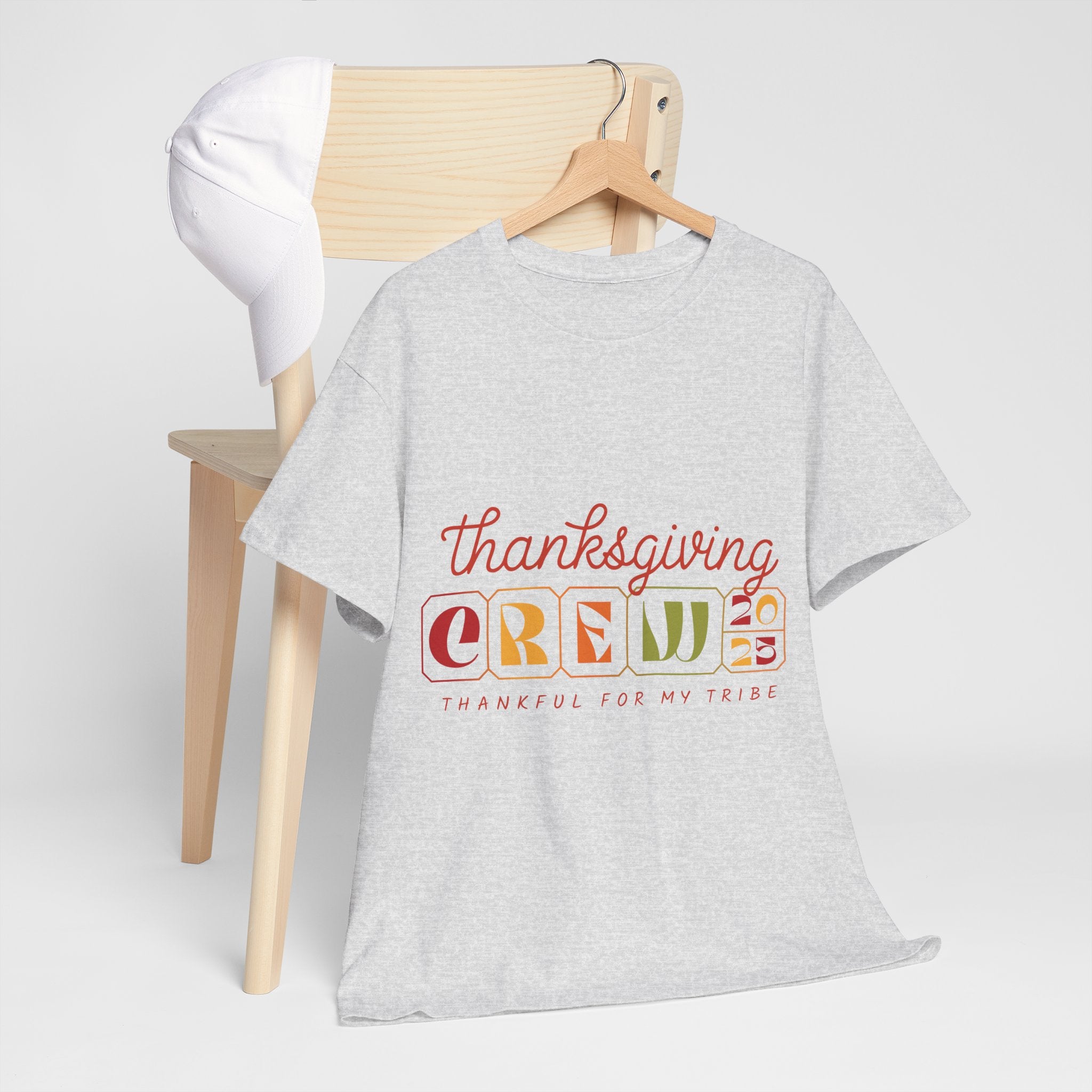 Thanksgiving Crew 2025 Tee — "Thankful for My Tribe" Autumn Holiday Unisex Cotton Tshirt