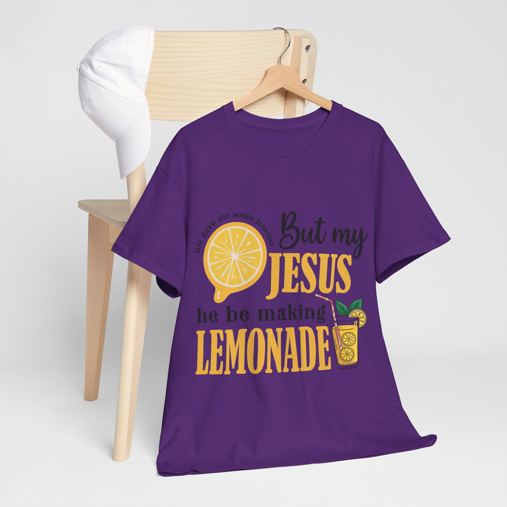 Jesus Lemonade Tee — Lemon Slice & Glass Graphic Christian Unisex Cotton T-Shirt
