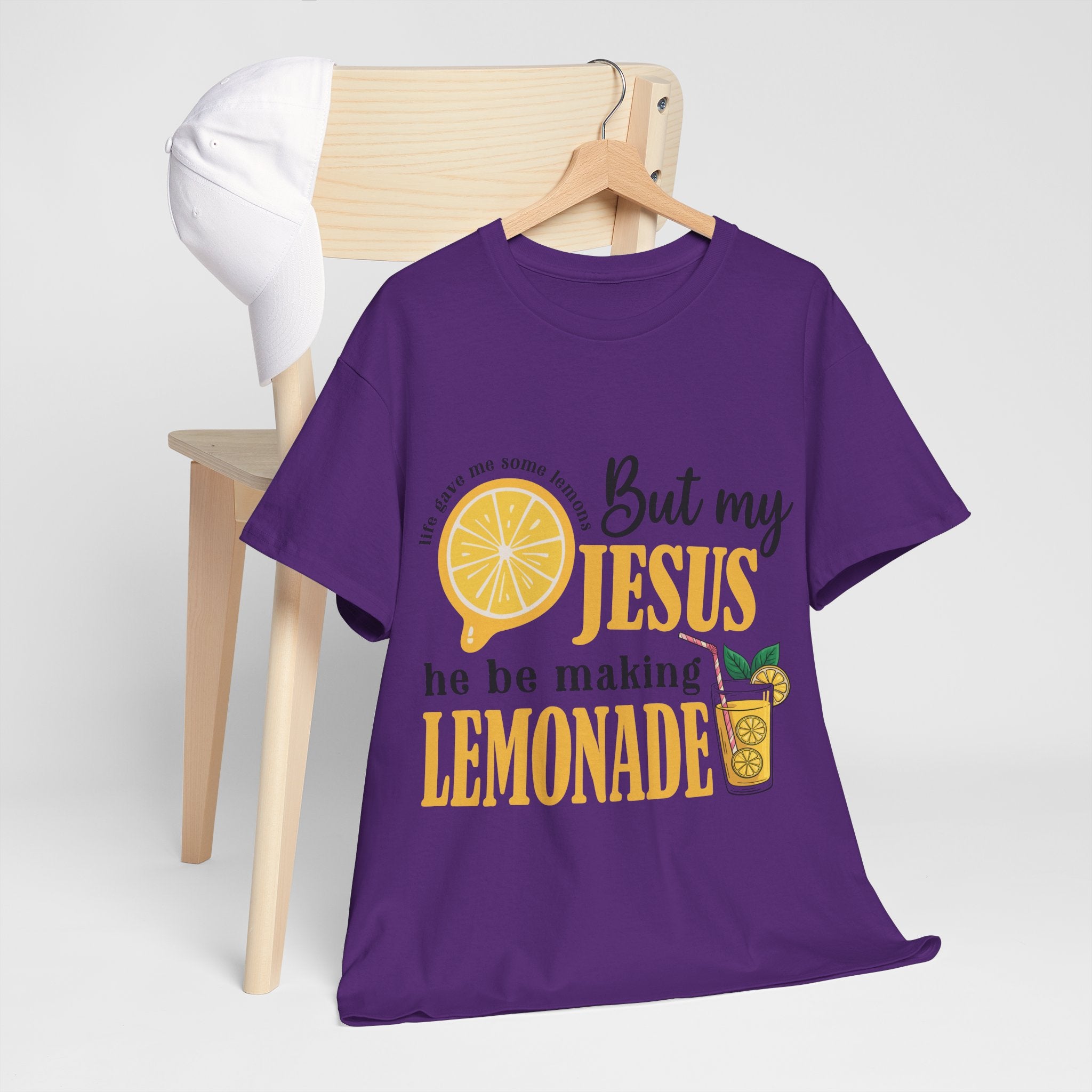 Jesus Lemonade Tee — Lemon Slice & Glass Graphic Christian Unisex Cotton T-Shirt
