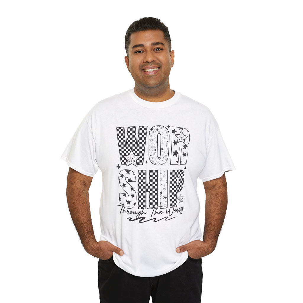 WORSHIP Through The Worry Checkerboard Unisex Cotton Tee
