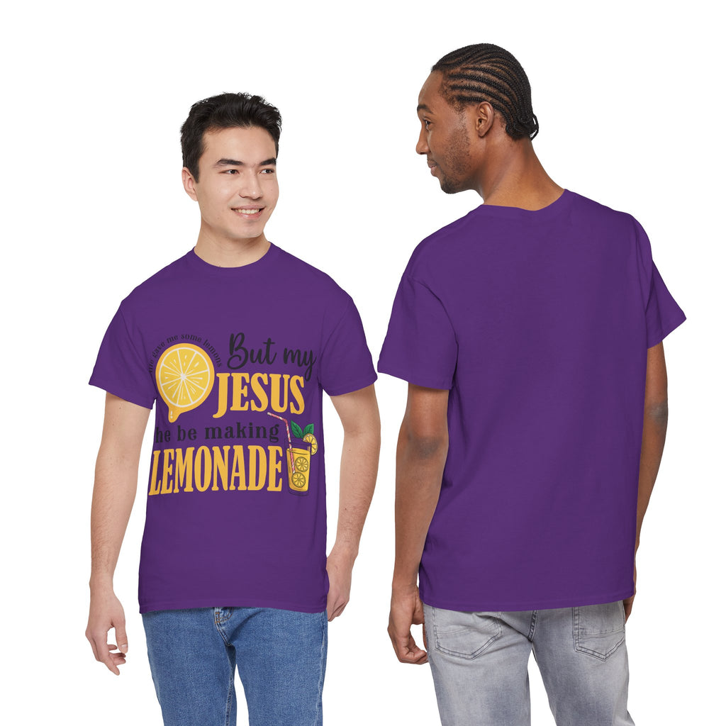 Jesus Lemonade Tee — Lemon Slice & Glass Graphic Christian Unisex Cotton T-Shirt