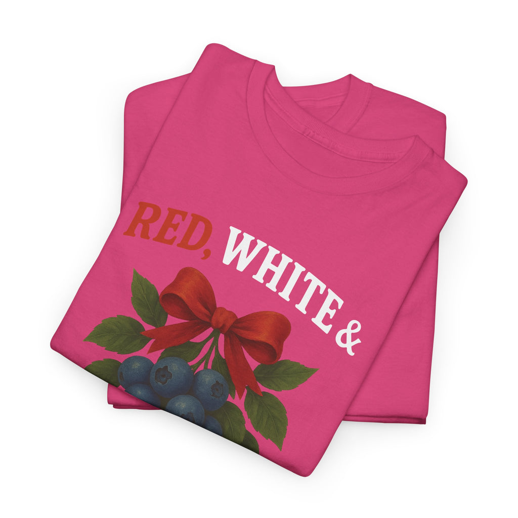 Red, White & Blueberries T-Shirt — Patriotic Blueberry Graphic Unisex Cotton Tee