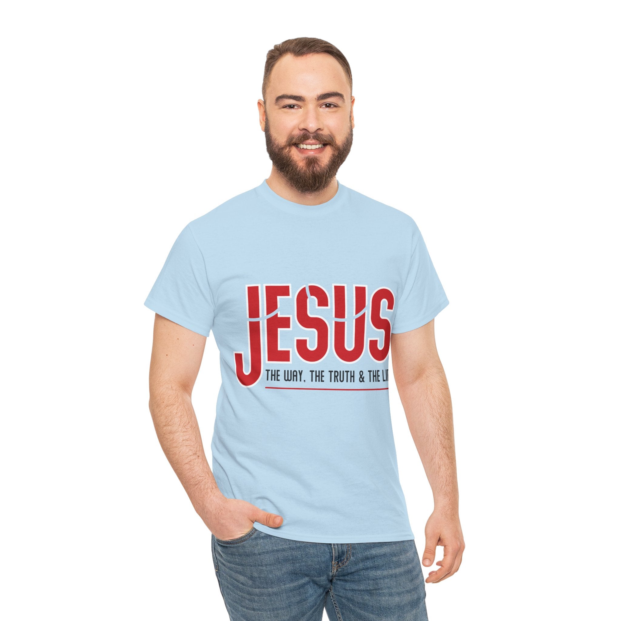 Jesus The Way The Truth & The Life T-Shirt — Bold Red Christian Unisex Cotton Tee