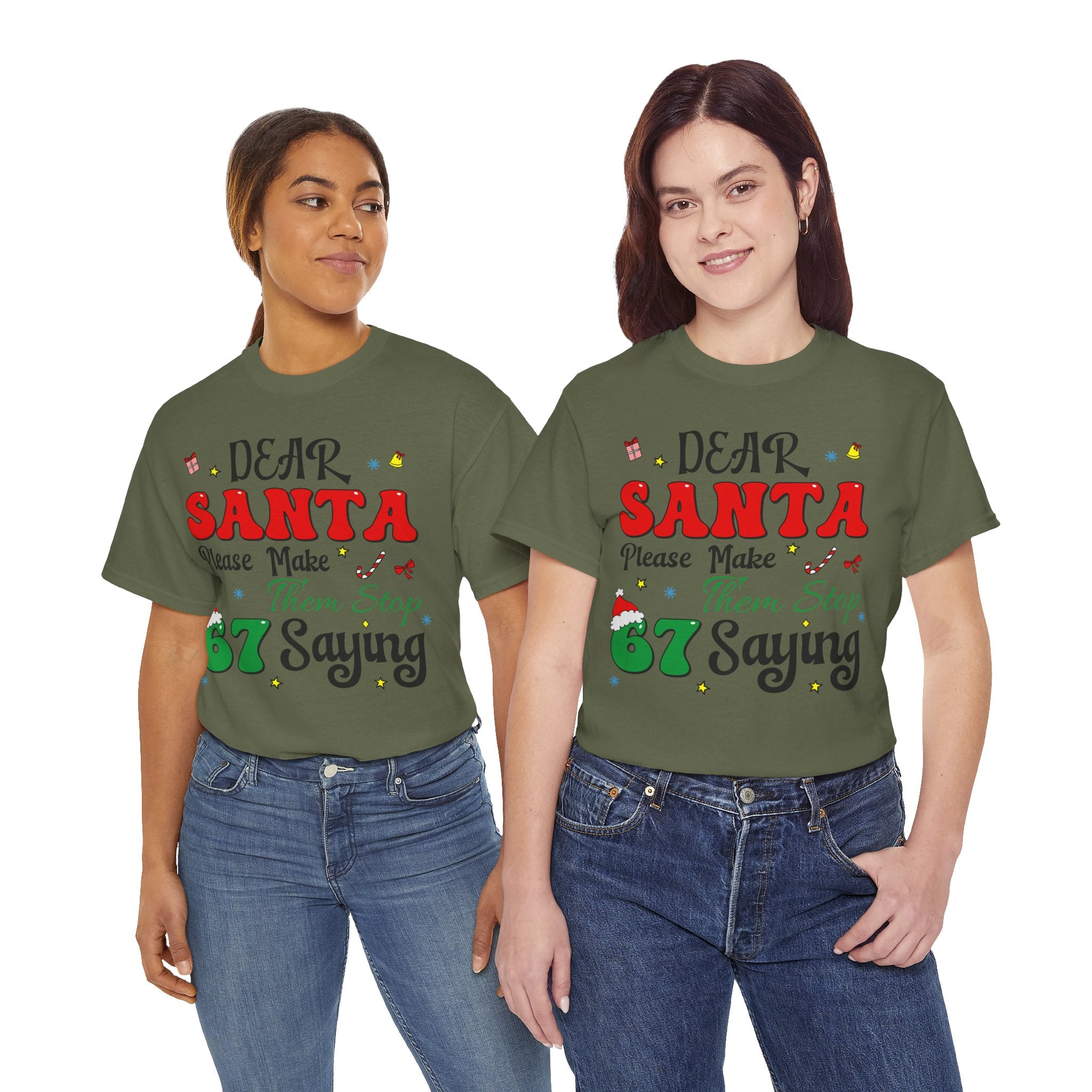 Santa 67 Them Stop Christmas Unisex Cotton Tee