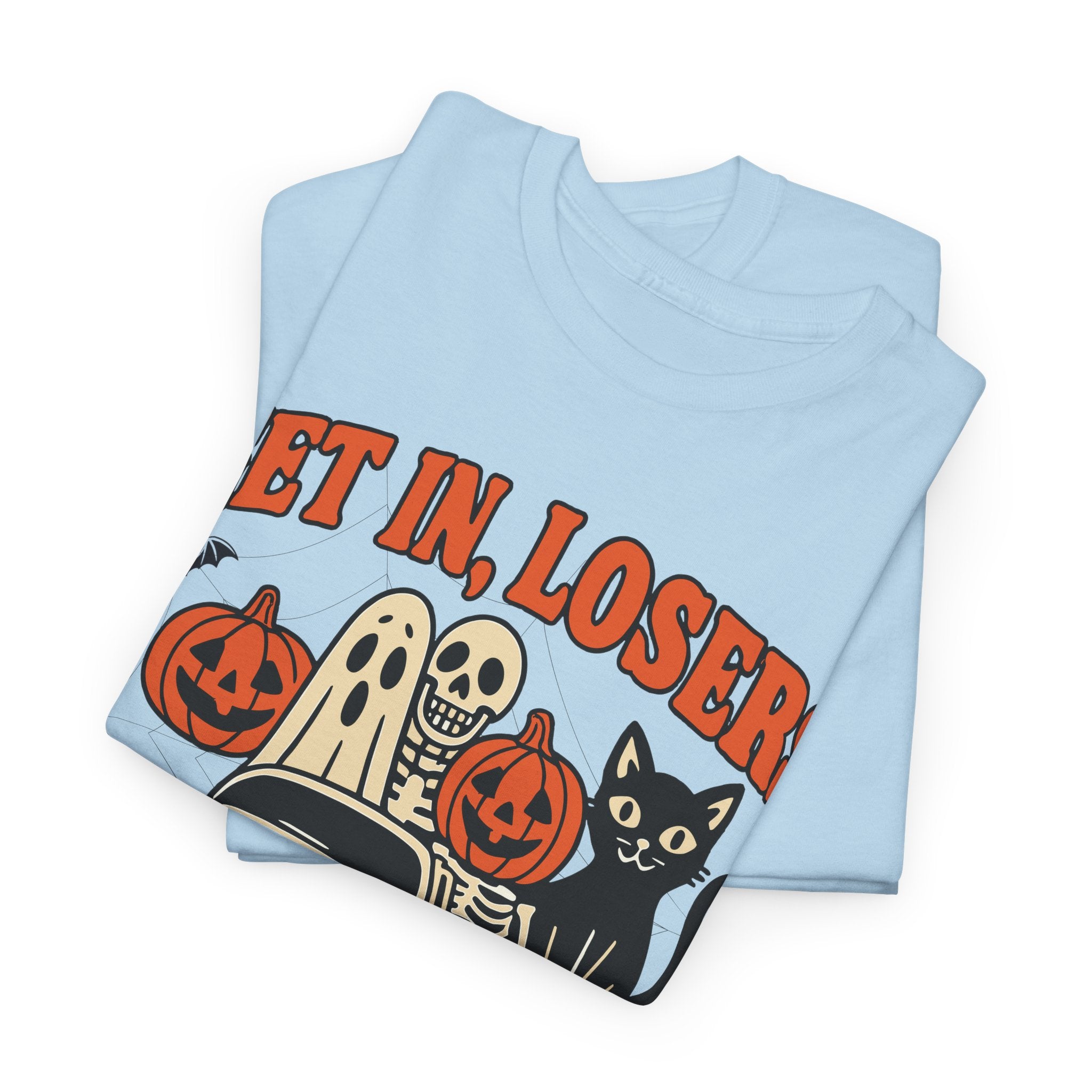 Halloween Skeleton Pumpkin Black Cat Unisex Cotton Tee