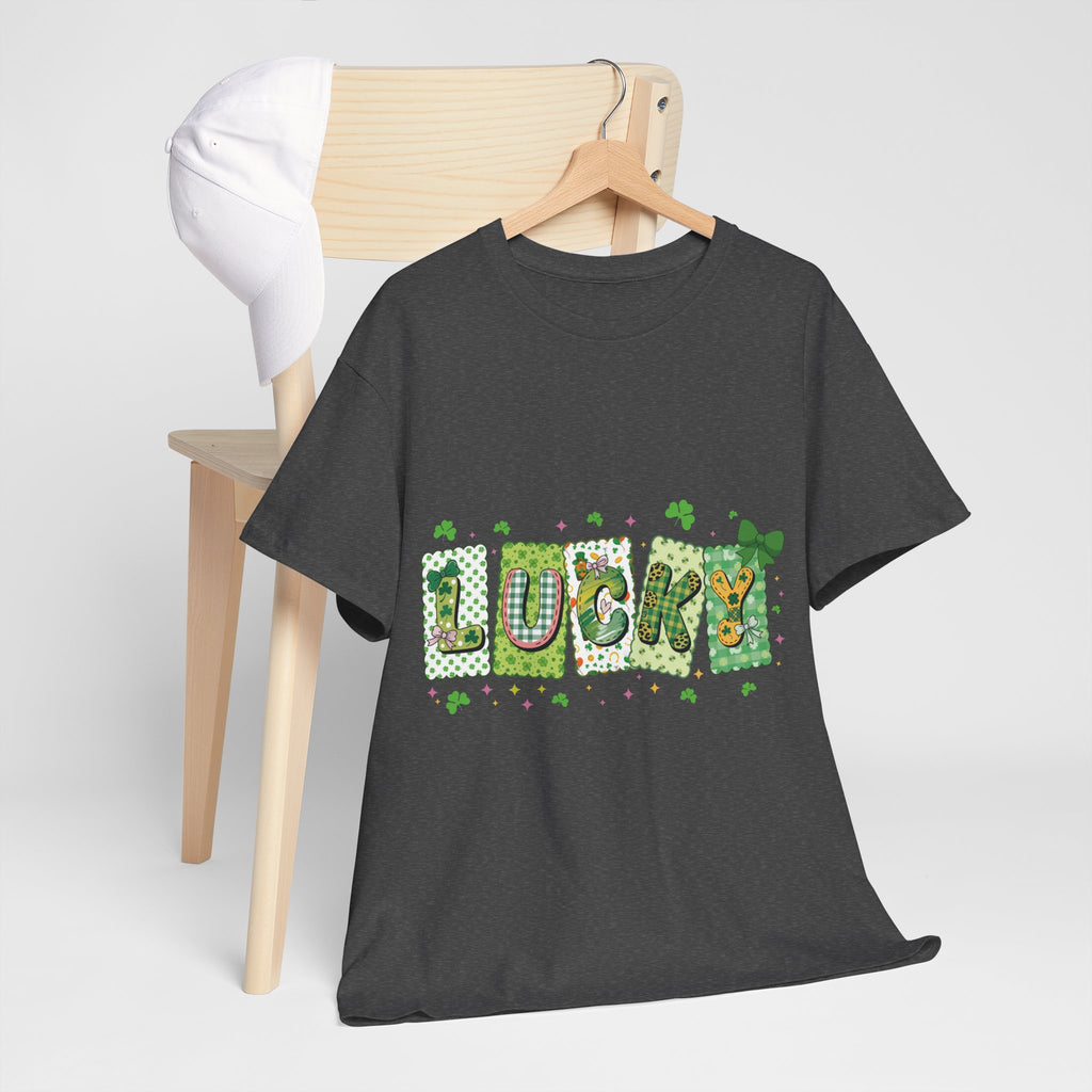 Lucky Patchwork Plaid Clover Tee — St. Patrick’s Day Unisex Cotton T-Shirt