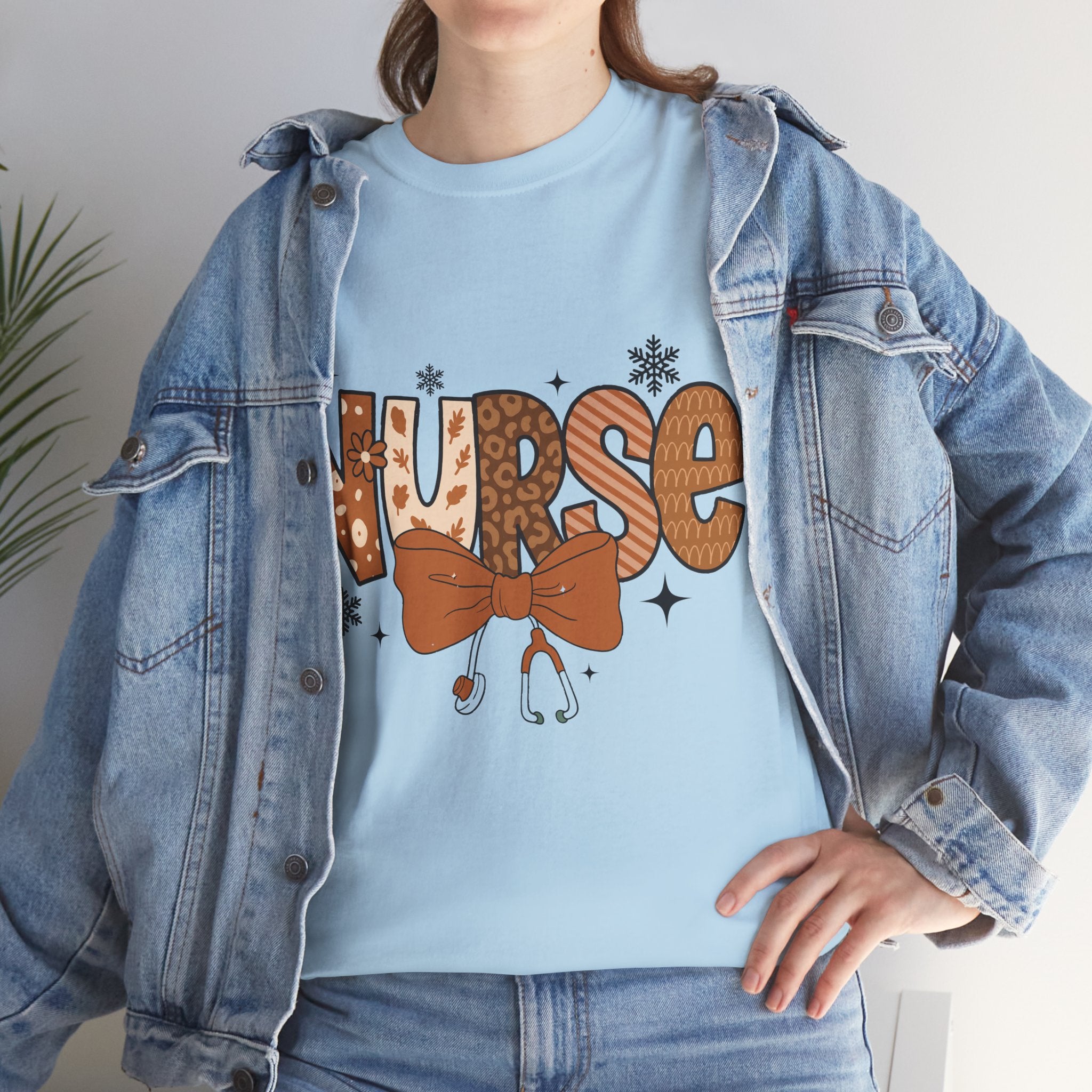 NURSE Fall Stethoscope Tee — Brown Autumn Nurse Unisex CottonT shirt