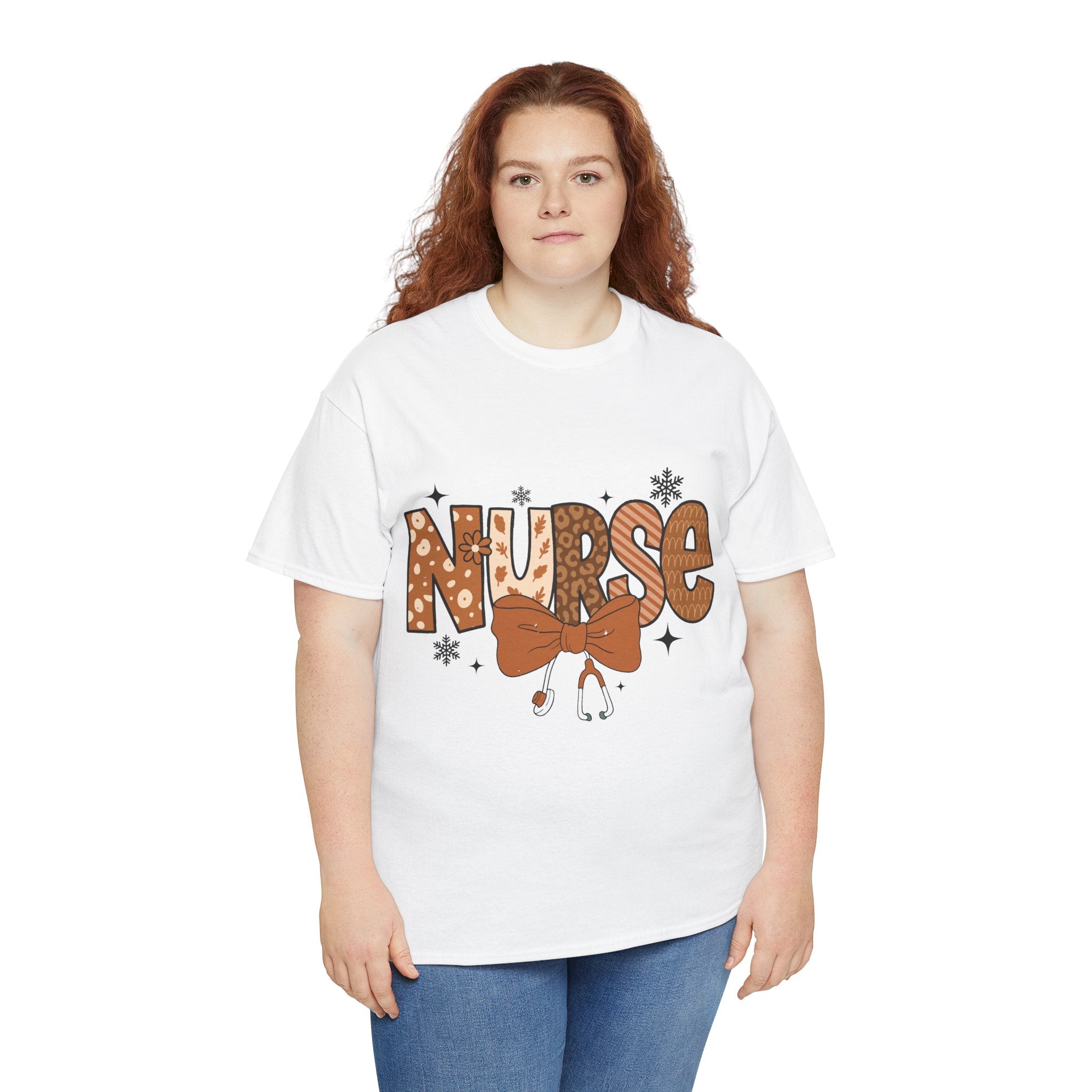 NURSE Fall Stethoscope Tee — Brown Autumn Nurse Unisex CottonT shirt