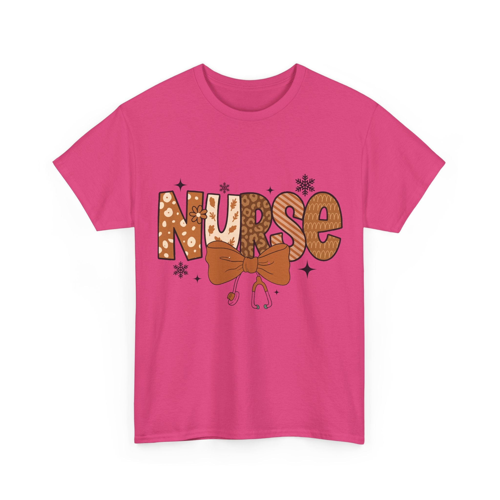 NURSE Fall Stethoscope Tee — Brown Autumn Nurse Unisex CottonT shirt