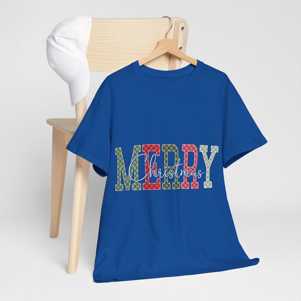 Plaid Merry Christmas Unisex Cotton Tee