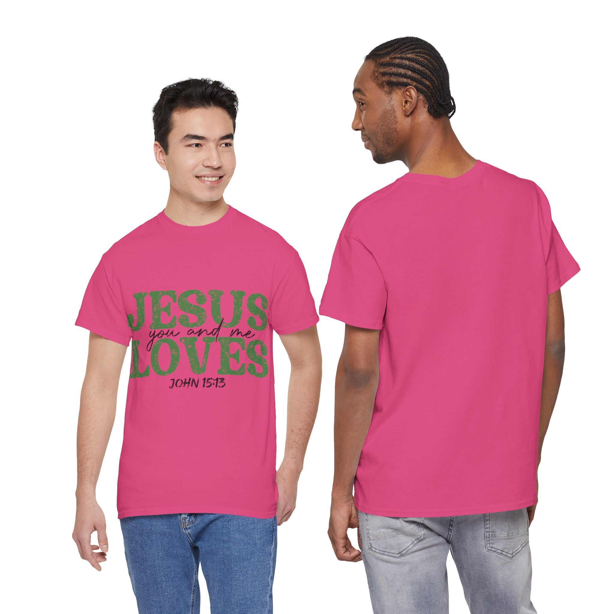 Jesus Loves Vintage Tee — Green Retro Christian Unisex Cotton T-Shirt
